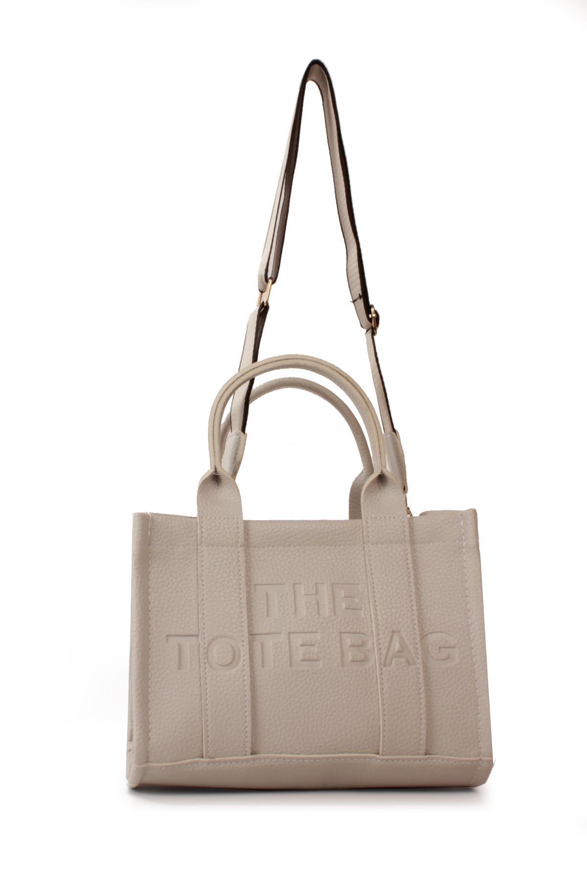 LWE10849-SyhTalhaLuwwe Bag'sKadın Tote Bag Orta Boy(25*20) Tak Çıkar Dokuma Kolon Askılı Yazı Detaylı El ve Omuz Çantası (10849)