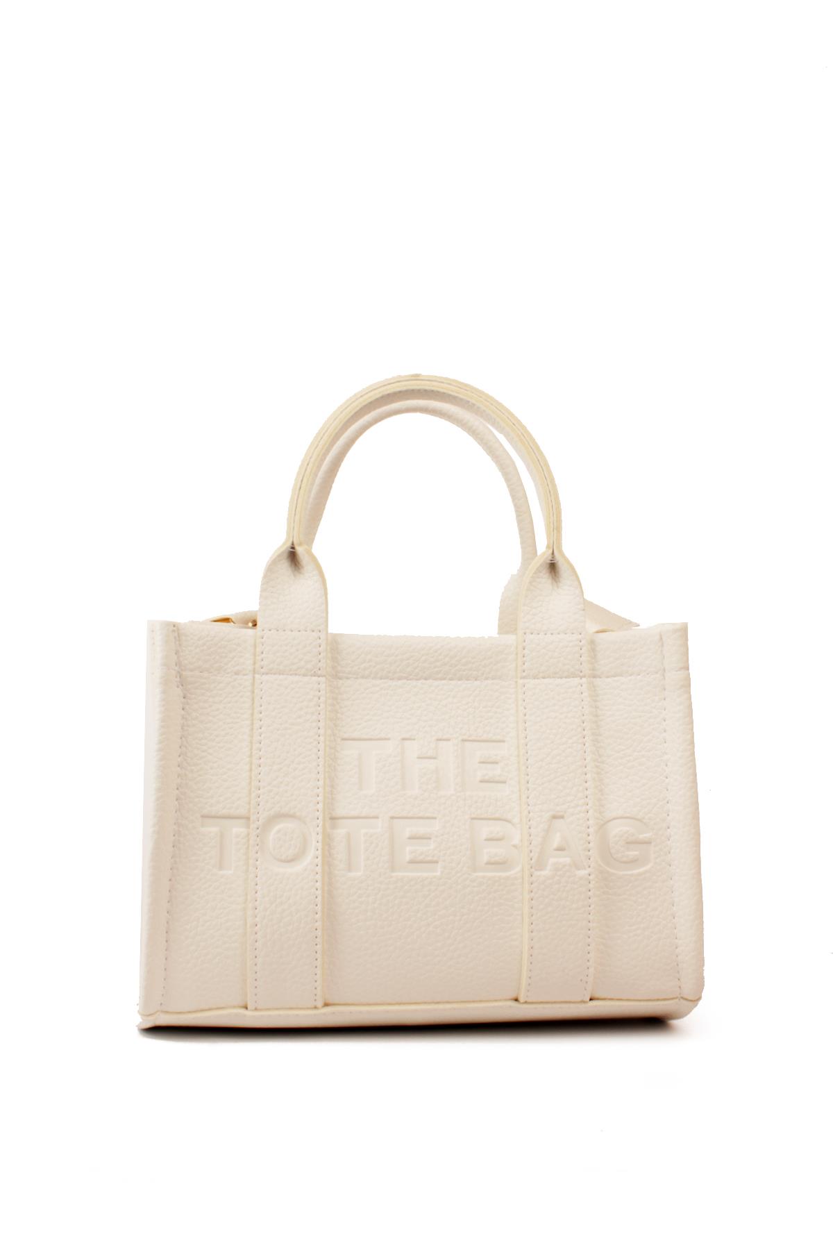 LWE10849-SyhTalhaLuwwe Bag'sKadın Tote Bag Orta Boy(25*20) Tak Çıkar Dokuma Kolon Askılı Yazı Detaylı El ve Omuz Çantası (10849)