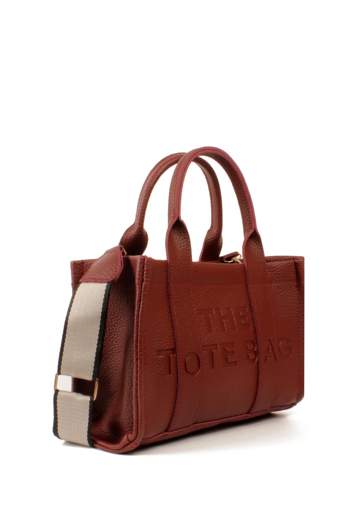 LWE10849-SyhTalhaLuwwe Bag'sKadın Tote Bag Orta Boy(25*20) Tak Çıkar Dokuma Kolon Askılı Yazı Detaylı El ve Omuz Çantası (10849)