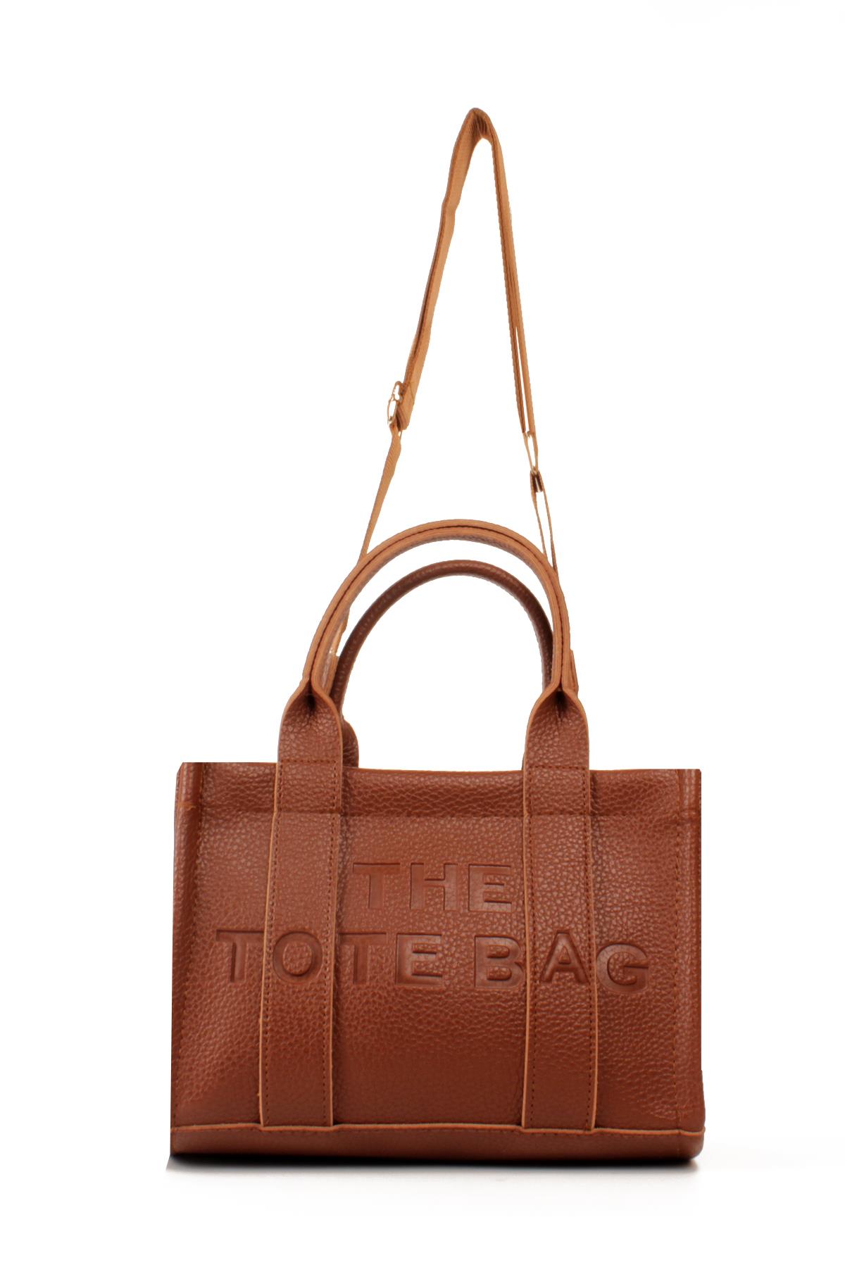 LWE10849-SyhTalhaLuwwe Bag'sKadın Tote Bag Orta Boy(25*20) Tak Çıkar Dokuma Kolon Askılı Yazı Detaylı El ve Omuz Çantası (10849)