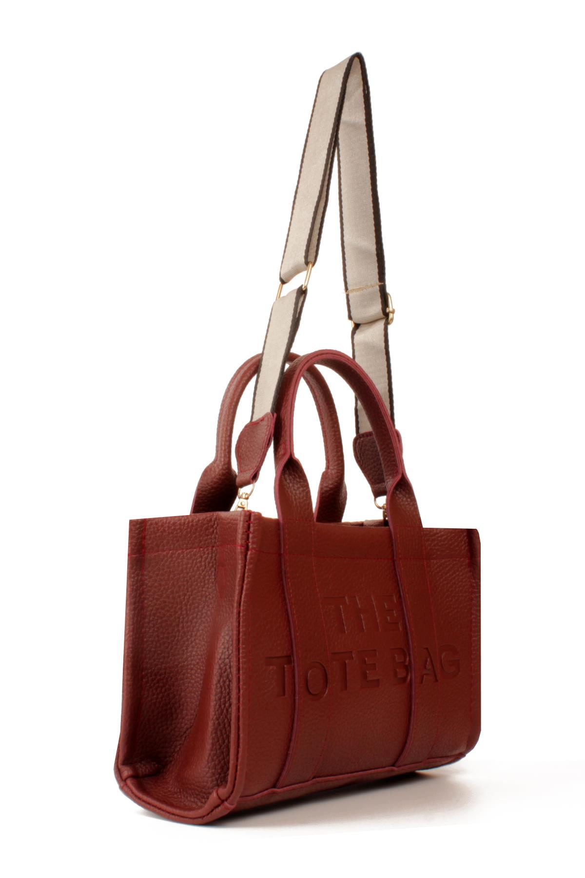 LWE10849-SyhTalhaLuwwe Bag'sKadın Tote Bag Orta Boy(25*20) Tak Çıkar Dokuma Kolon Askılı Yazı Detaylı El ve Omuz Çantası (10849)