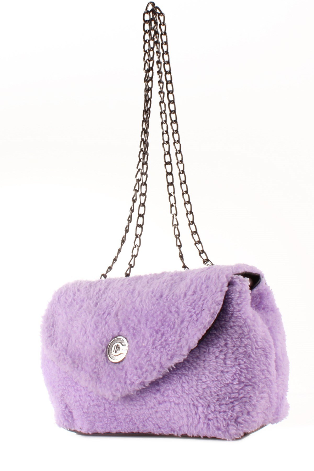 LWE20423-SLuwweLuwwe Bag'sKadın Tüylü Peluş Zincir Askılı Omuz Çantası (20423)
