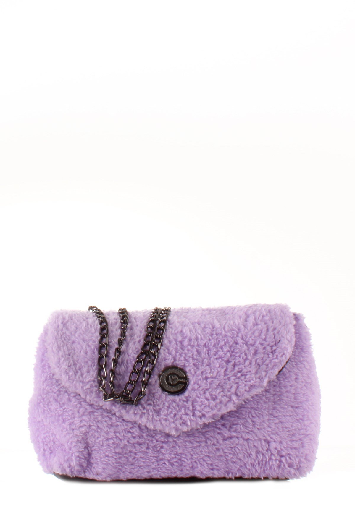 LWE20423-SLuwweLuwwe Bag'sKadın Tüylü Peluş Zincir Askılı Omuz Çantası (20423)