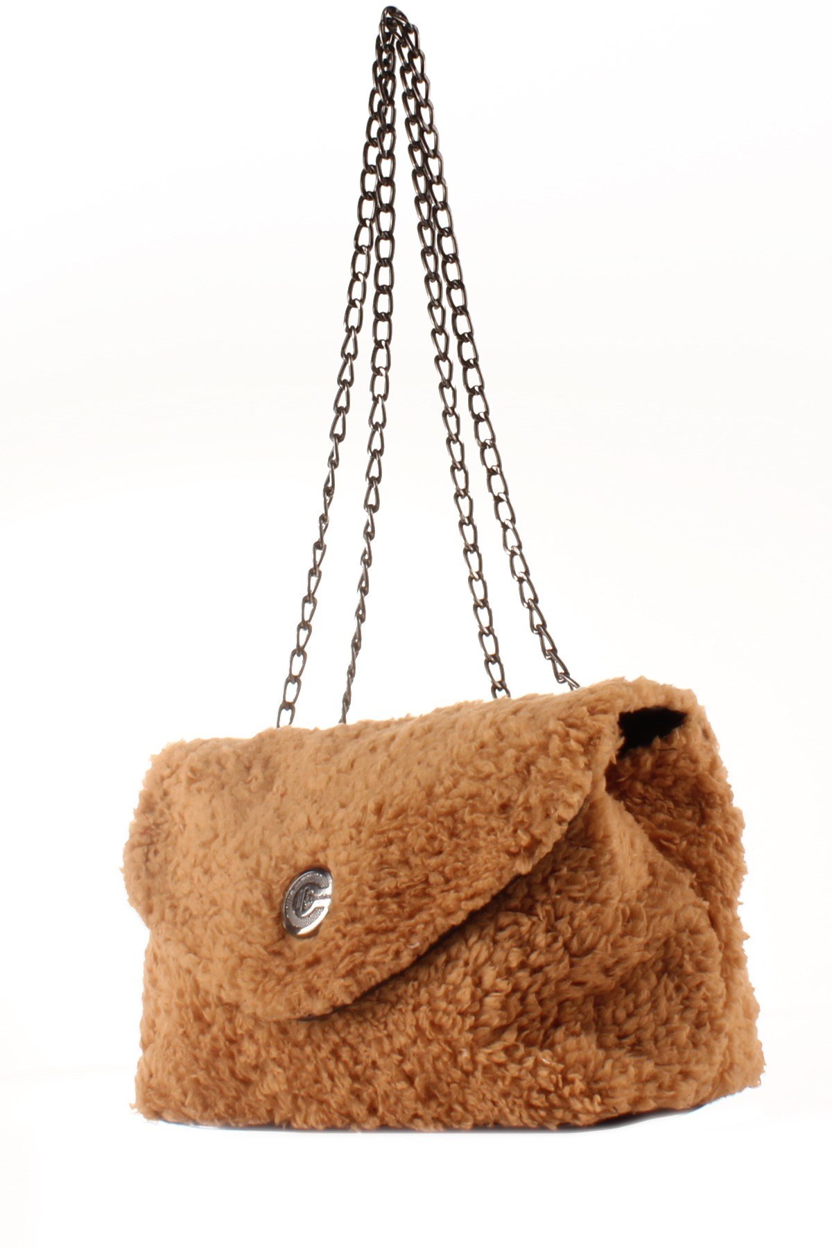 LWE20423-SLuwweLuwwe Bag'sKadın Tüylü Peluş Zincir Askılı Omuz Çantası (20423)