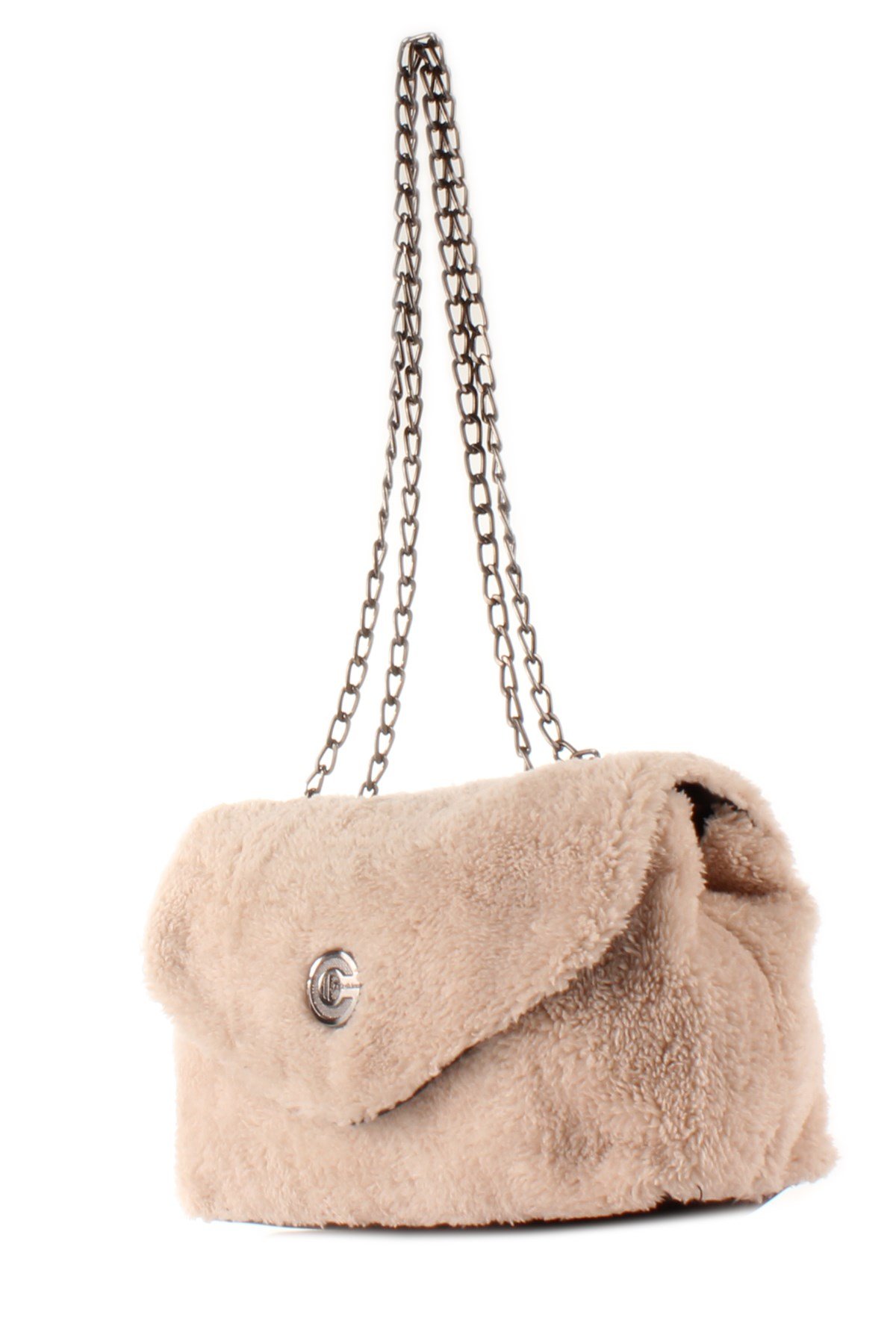 LWE20423-SLuwweLuwwe Bag'sKadın Tüylü Peluş Zincir Askılı Omuz Çantası (20423)