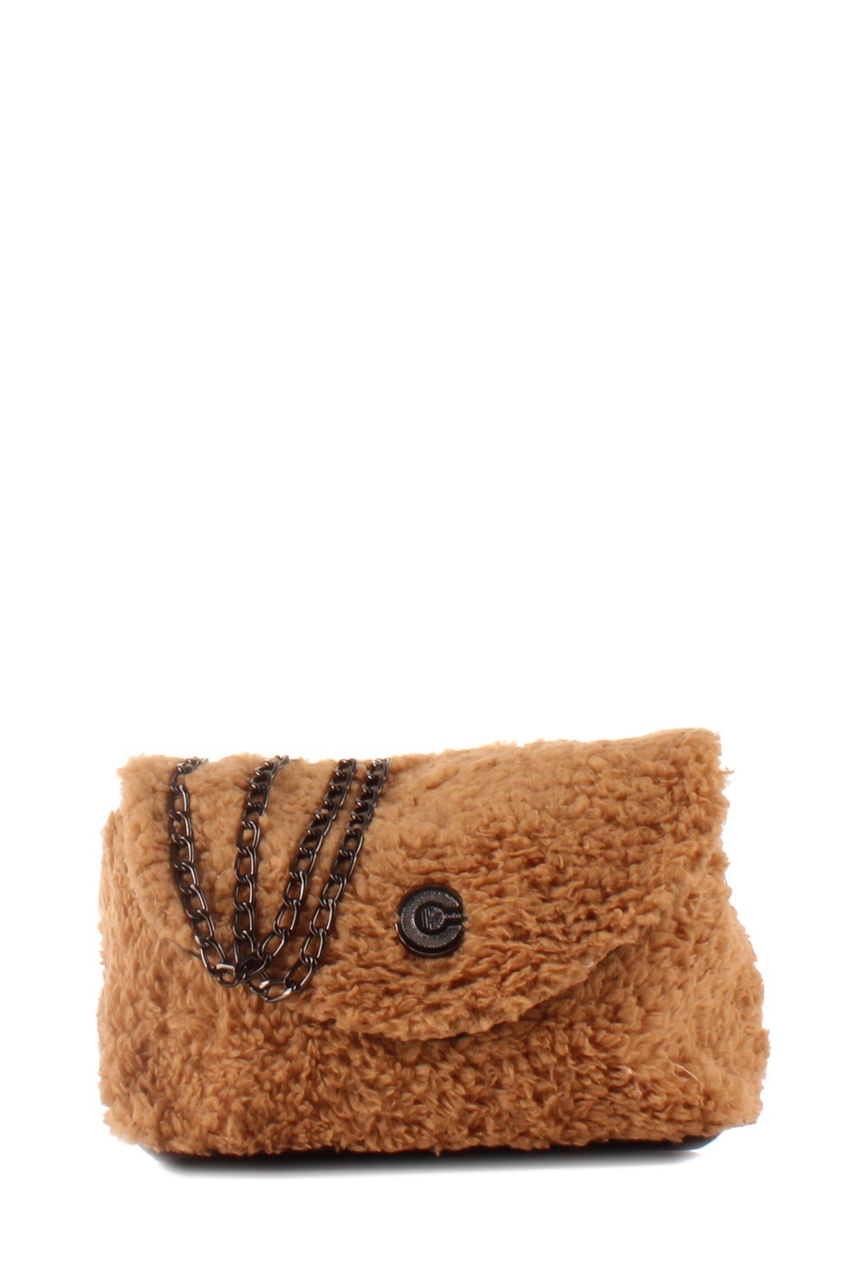 LWE20423-SLuwweLuwwe Bag'sKadın Tüylü Peluş Zincir Askılı Omuz Çantası (20423)