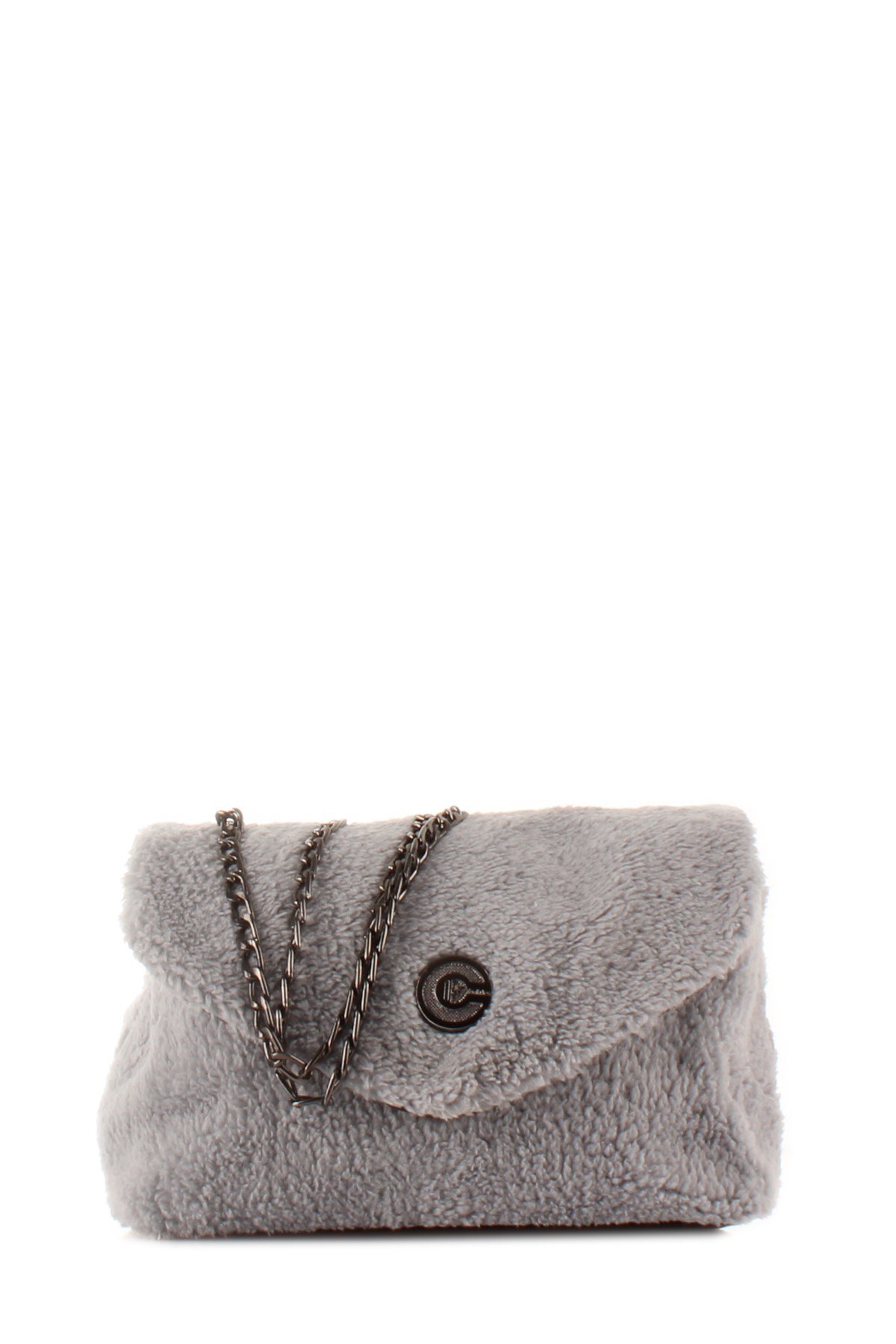 LWE20423-SLuwweLuwwe Bag'sKadın Tüylü Peluş Zincir Askılı Omuz Çantası (20423)