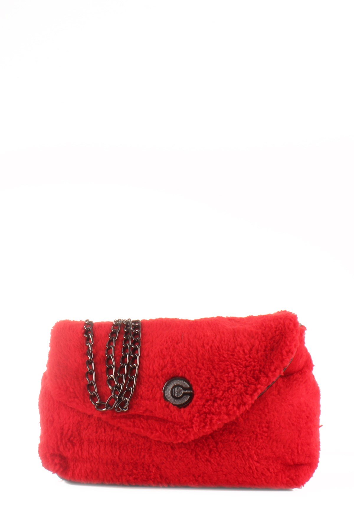 LWE20423-SLuwweLuwwe Bag'sKadın Tüylü Peluş Zincir Askılı Omuz Çantası (20423)