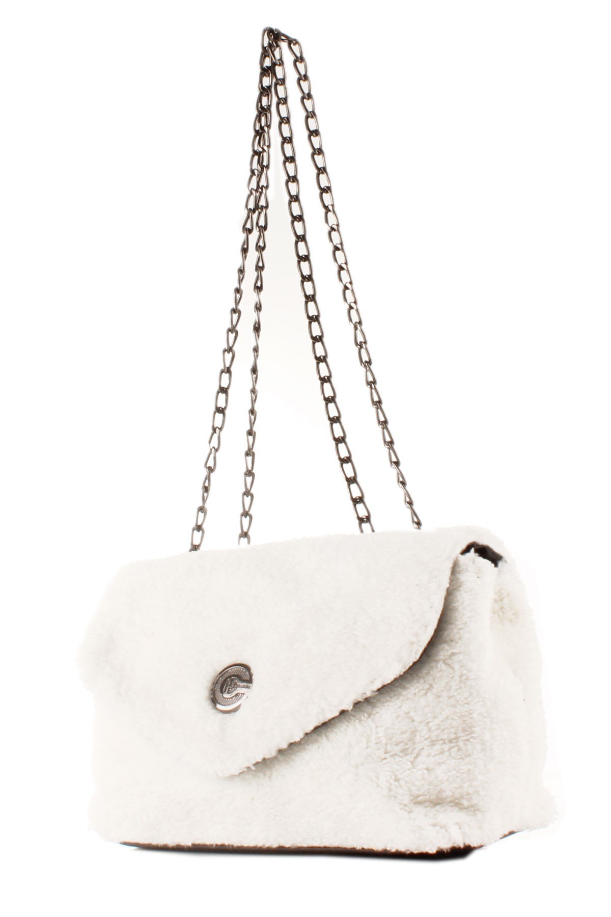 LWE20423-SLuwweLuwwe Bag'sKadın Tüylü Peluş Zincir Askılı Omuz Çantası (20423)