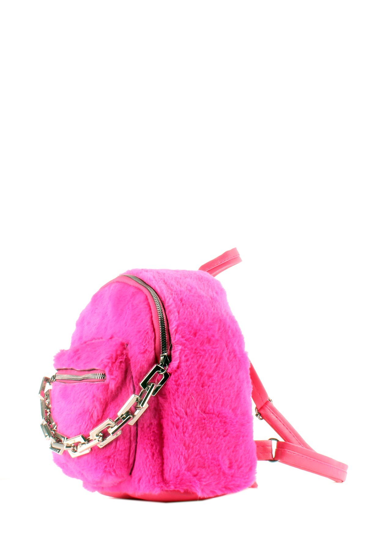 LWE20424-SLuwweLuwwe Bag'sKadın Tüylü Peluş Zincir Detaylı Sırt Çantası (20424)