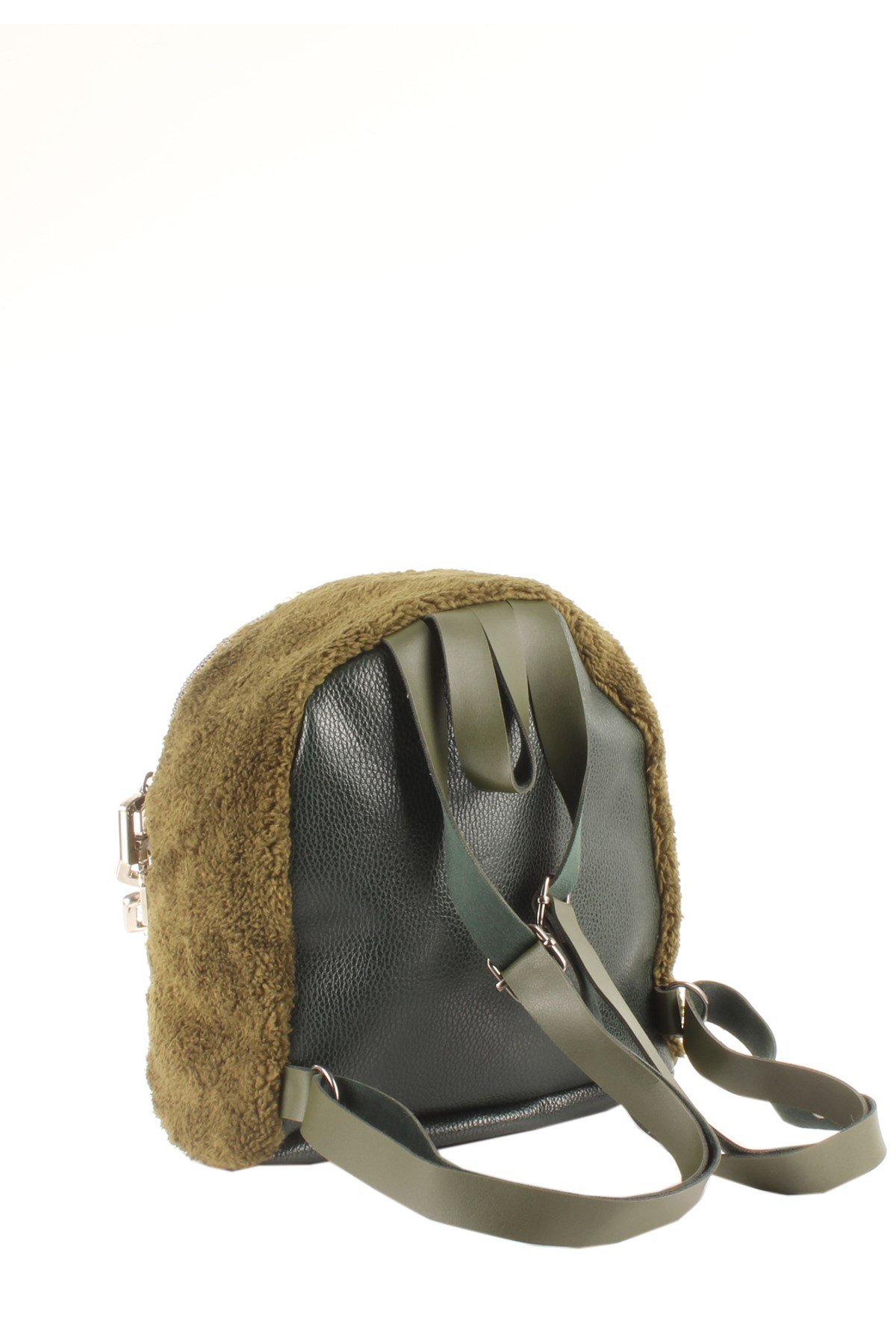 LWE20424-SLuwweLuwwe Bag'sKadın Tüylü Peluş Zincir Detaylı Sırt Çantası (20424)