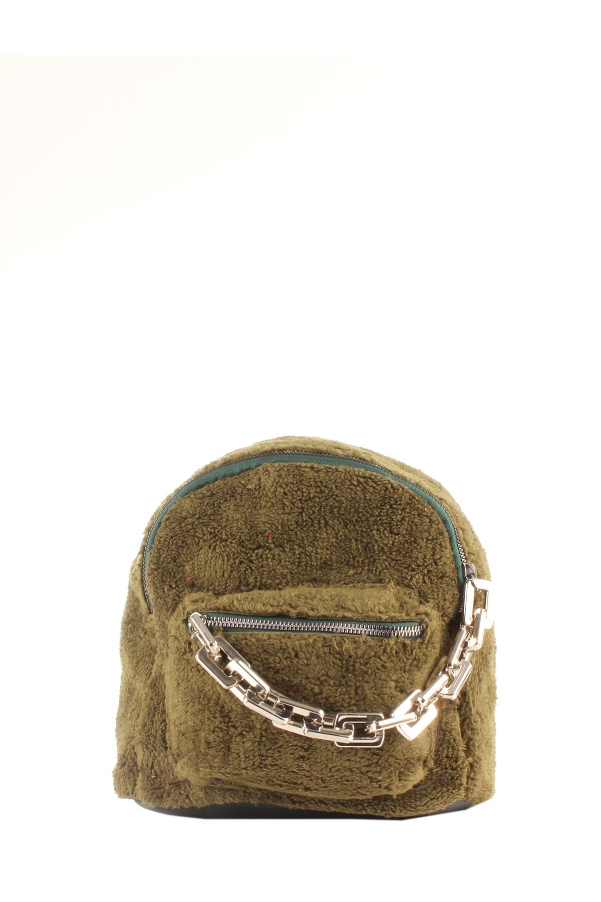 LWE20424-SLuwweLuwwe Bag'sKadın Tüylü Peluş Zincir Detaylı Sırt Çantası (20424)