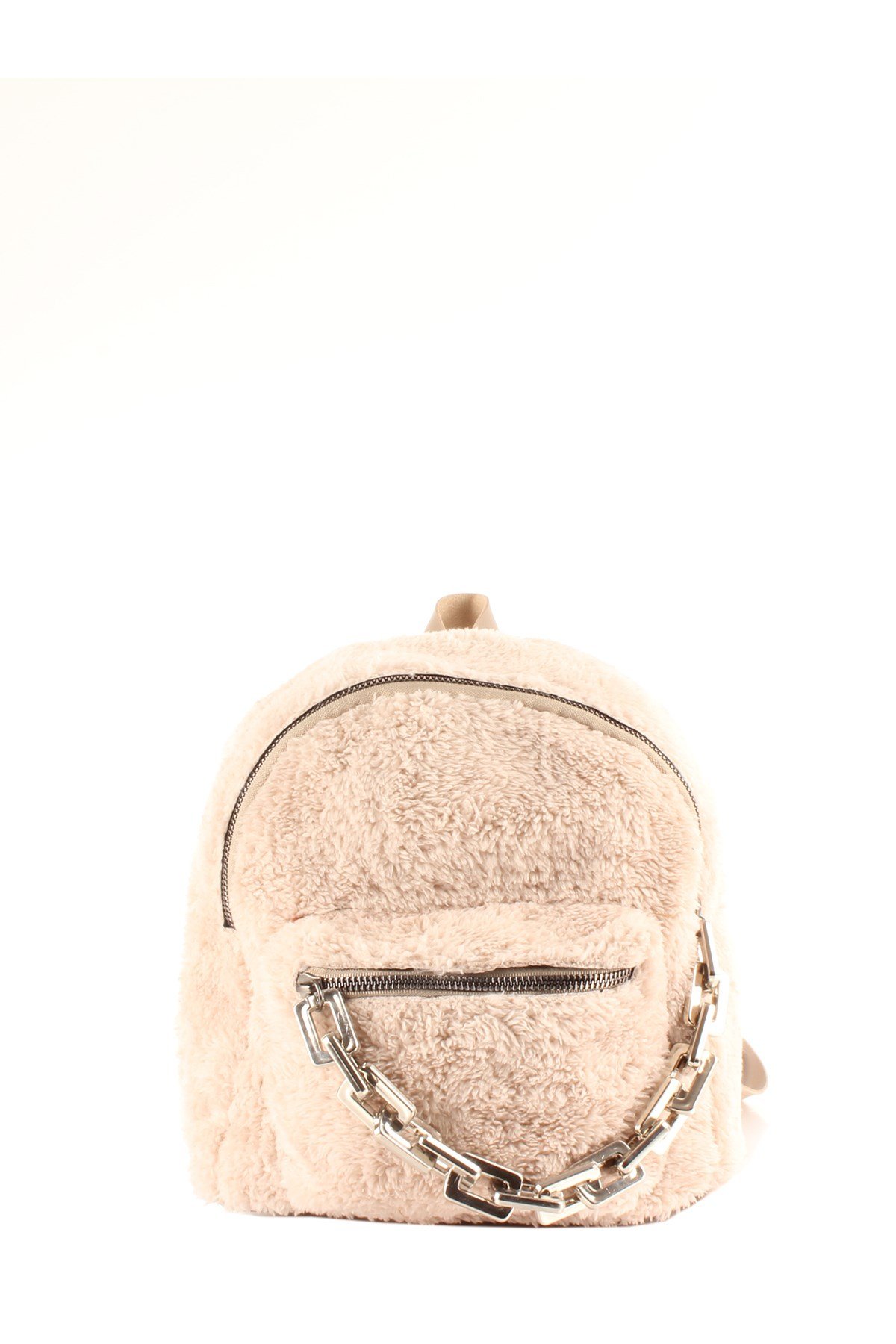 LWE20424-SLuwweLuwwe Bag'sKadın Tüylü Peluş Zincir Detaylı Sırt Çantası (20424)