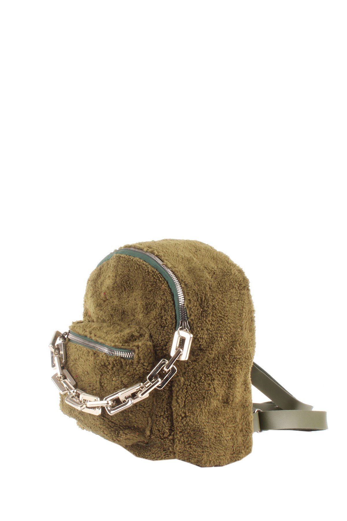 LWE20424-SLuwweLuwwe Bag'sKadın Tüylü Peluş Zincir Detaylı Sırt Çantası (20424)