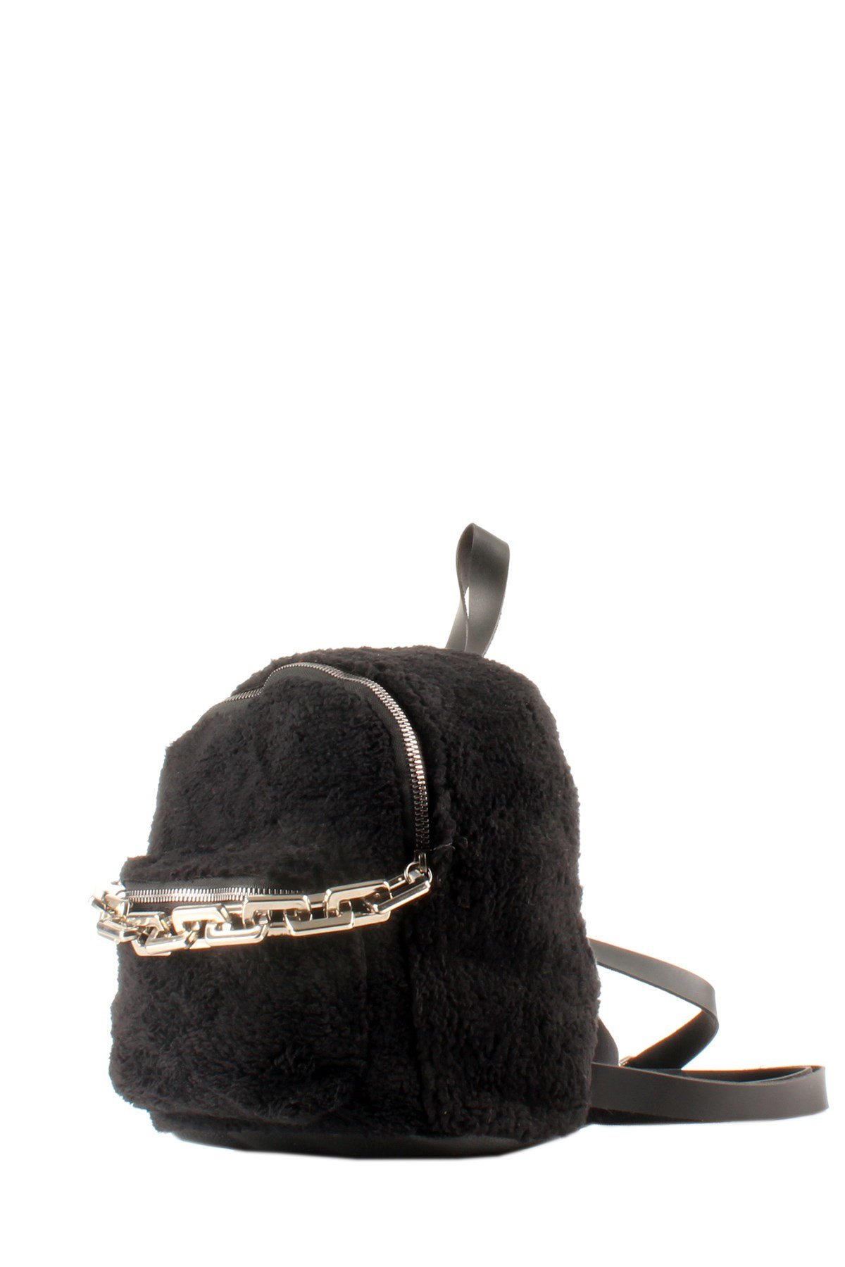 LWE20424-SLuwweLuwwe Bag'sKadın Tüylü Peluş Zincir Detaylı Sırt Çantası (20424)