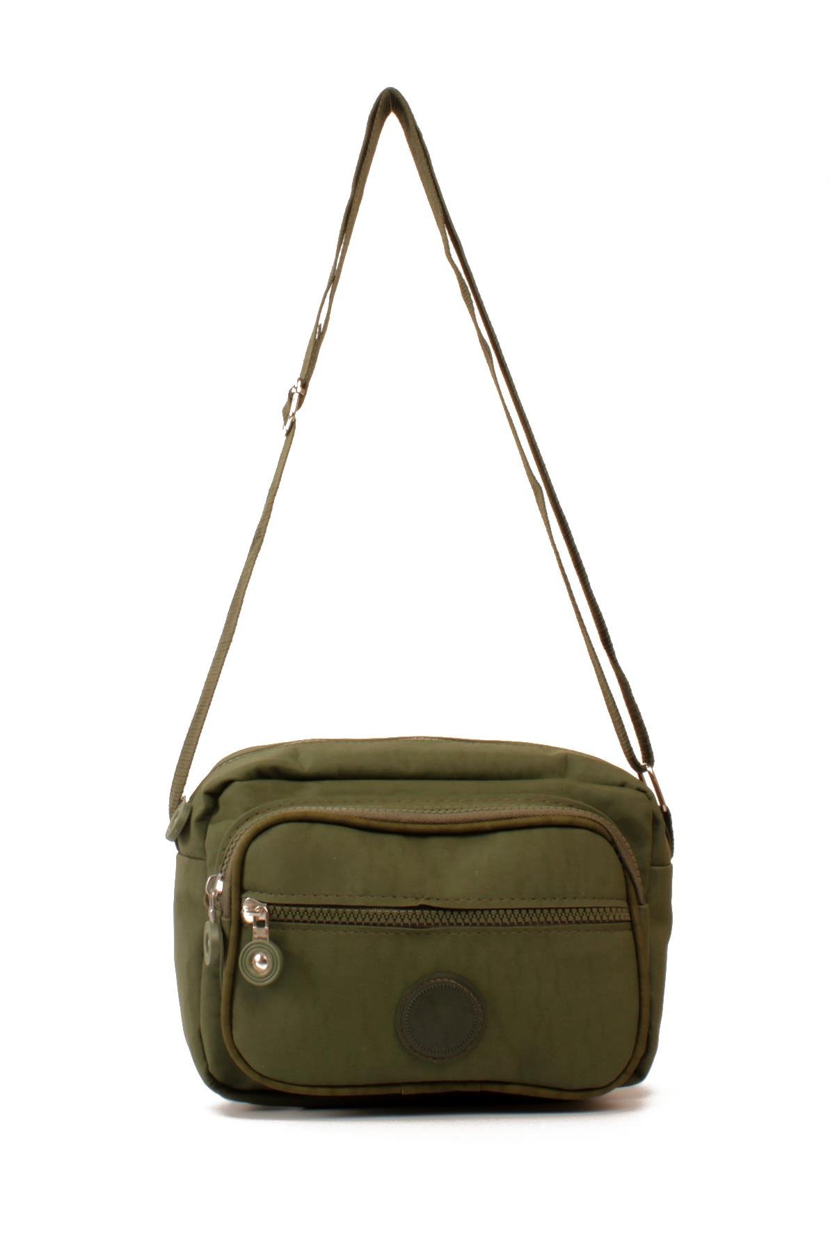 LWE20828-SyhTalhaLuwwe Bag'sKadın Üç Bölmeli Anne Tarz Krinkıl Kumaş Fermuar Kapama Dokuma Kolon Askılı Omuz Çantası (20828)