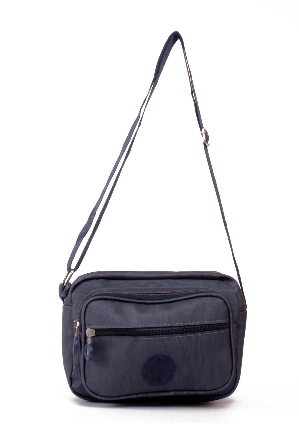 LWE20828-SyhTalhaLuwwe Bag'sKadın Üç Bölmeli Anne Tarz Krinkıl Kumaş Fermuar Kapama Dokuma Kolon Askılı Omuz Çantası (20828)