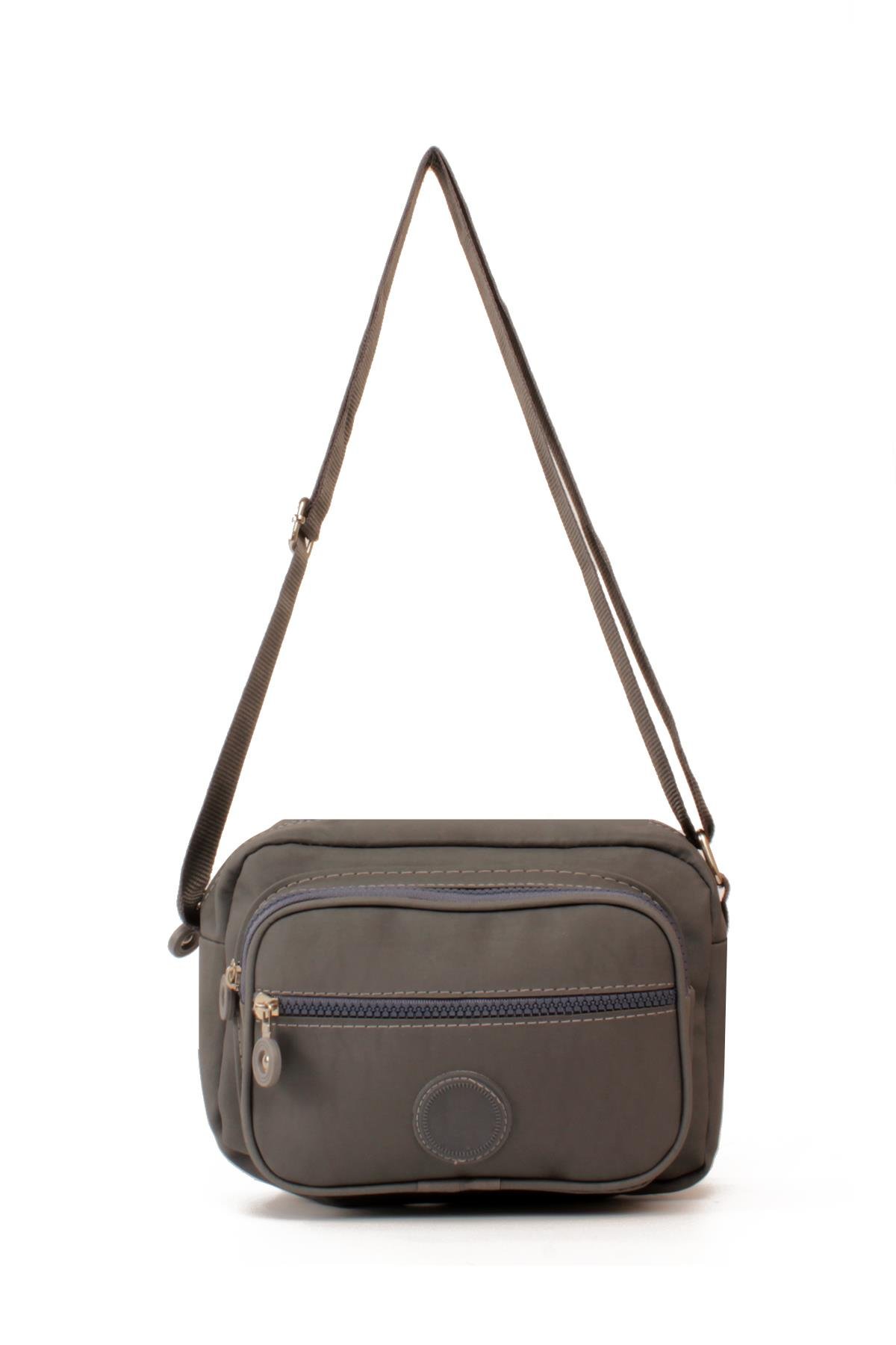 LWE20828-SyhTalhaLuwwe Bag'sKadın Üç Bölmeli Anne Tarz Krinkıl Kumaş Fermuar Kapama Dokuma Kolon Askılı Omuz Çantası (20828)