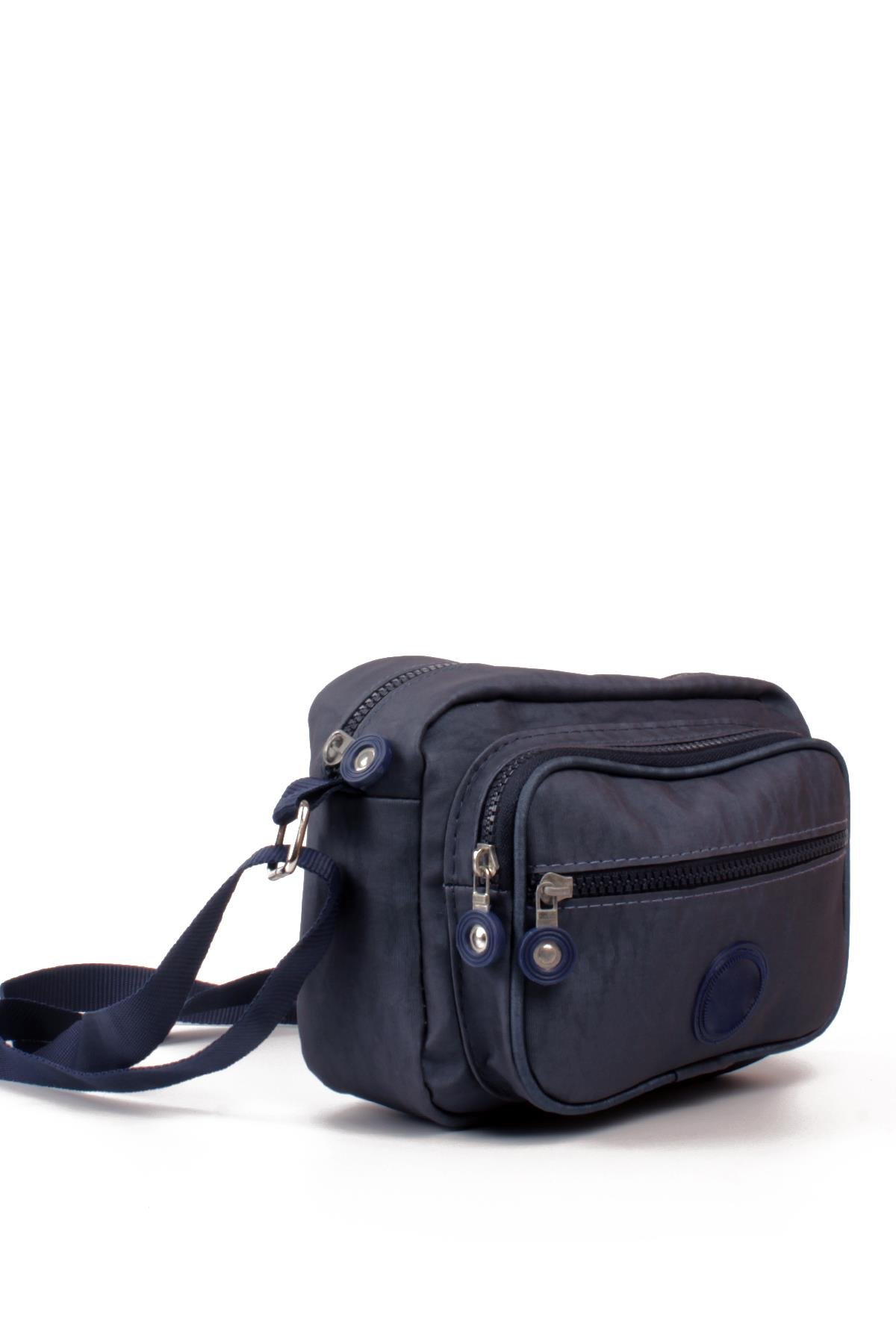 LWE20828-SyhTalhaLuwwe Bag'sKadın Üç Bölmeli Anne Tarz Krinkıl Kumaş Fermuar Kapama Dokuma Kolon Askılı Omuz Çantası (20828)