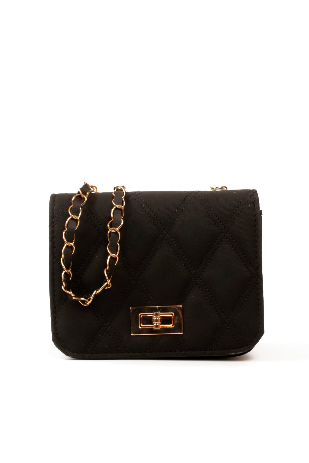 LWE20823-SyhTalhaLuwwe Bag'sKadın Üç Bölmeli Deri Metal Örgü Askı Kapitoneli Kilitli Üst Kapaklı Mini El ve Omuz Çantası (20823)