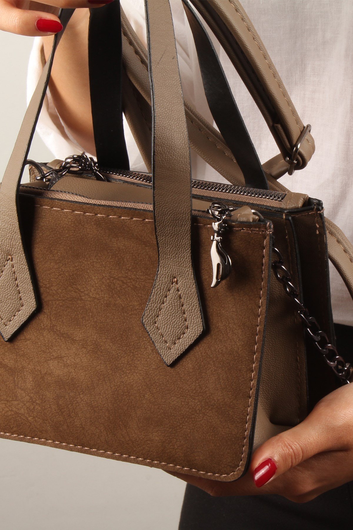 LWE10391-SLuwweLuwwe Bag'sKadın Üç Bölmeli El ve Omuz Çantası (10391)