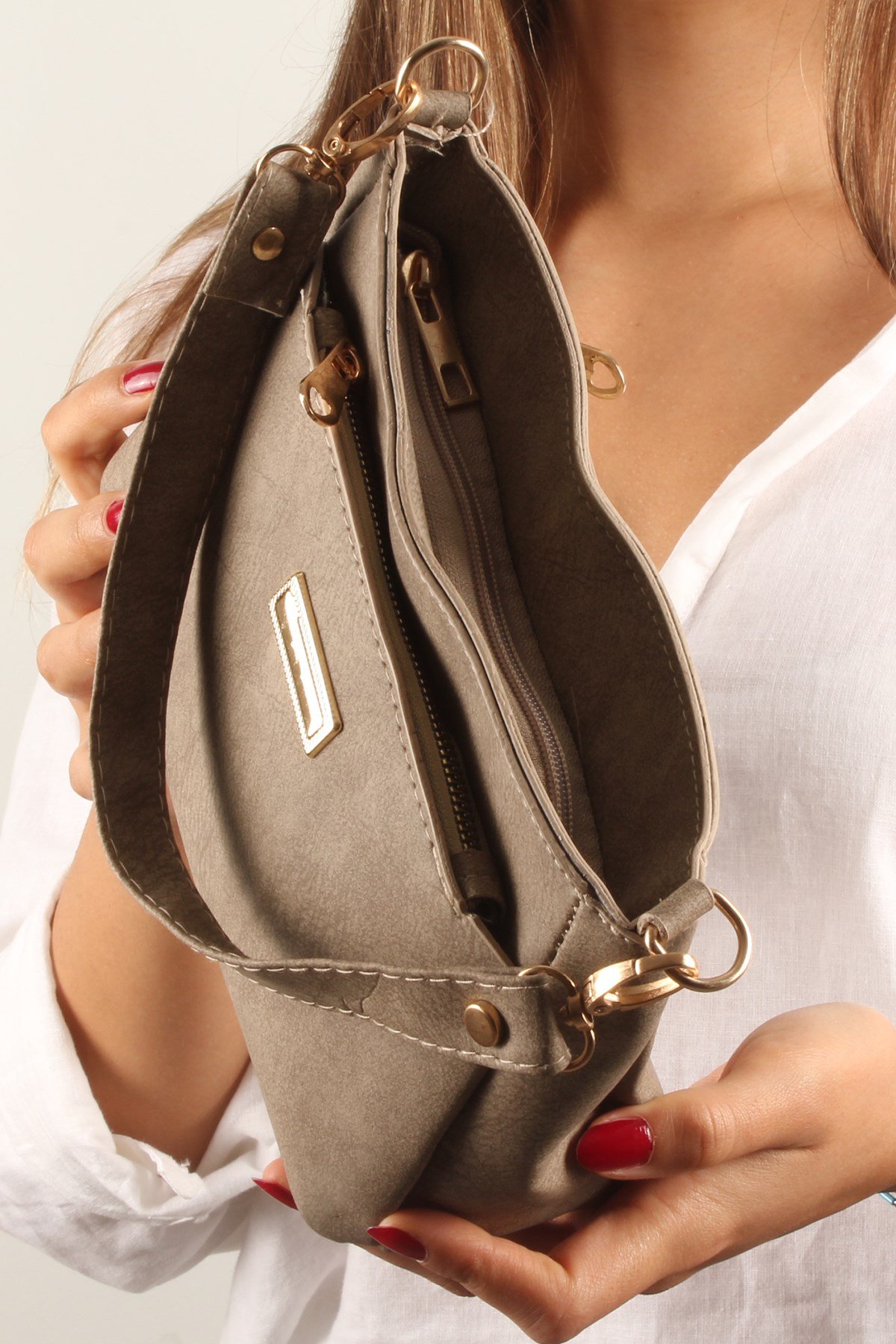 LWE20399-SLuwweLuwwe Bag'sKadın Üç Bölmeli El ve Omuz Çantası (20399)