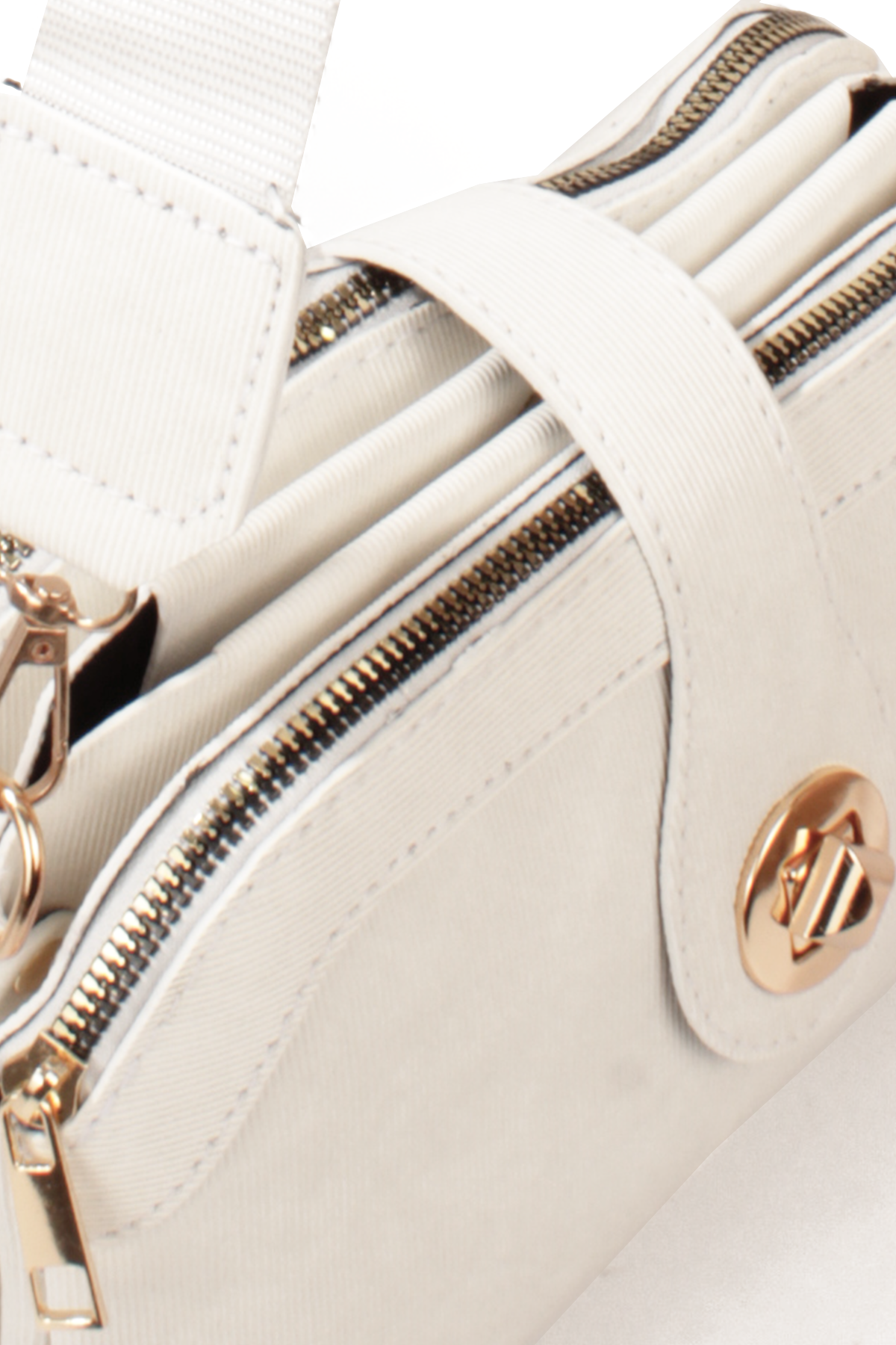 LWE1797-SyhMusabLuwwe Bag'sKadın Üç Bölmeli Fermuarlı ve Kilit Kapak Detaylı Nubuk Deri Omuz Çantası (1797)