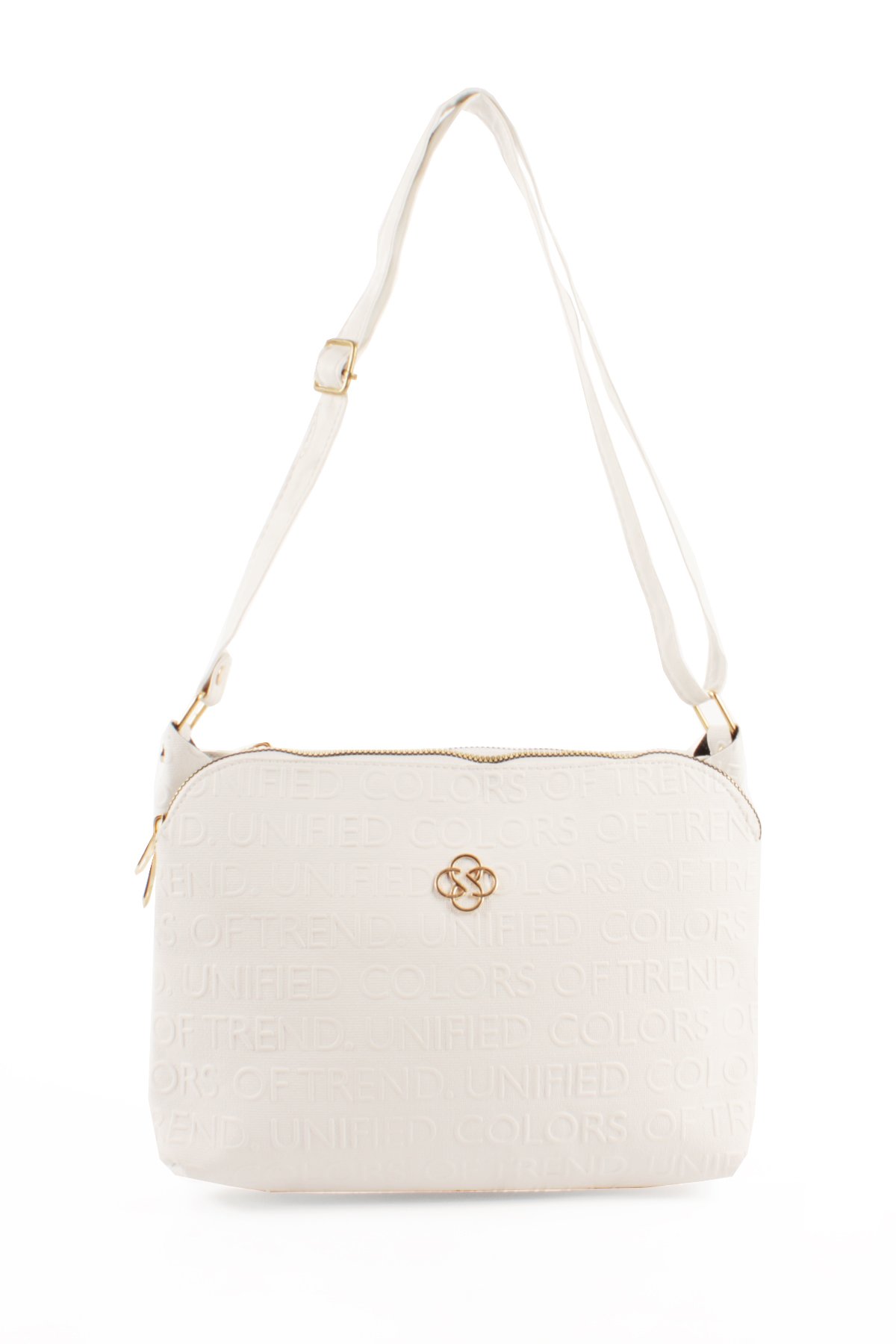 LWE1724-SyhTalhaLuwwe Bag'sKadın Üç Bölmeli Fermuarlı Yazı Detaylı Yoncalı Omuz Çantası (1724)