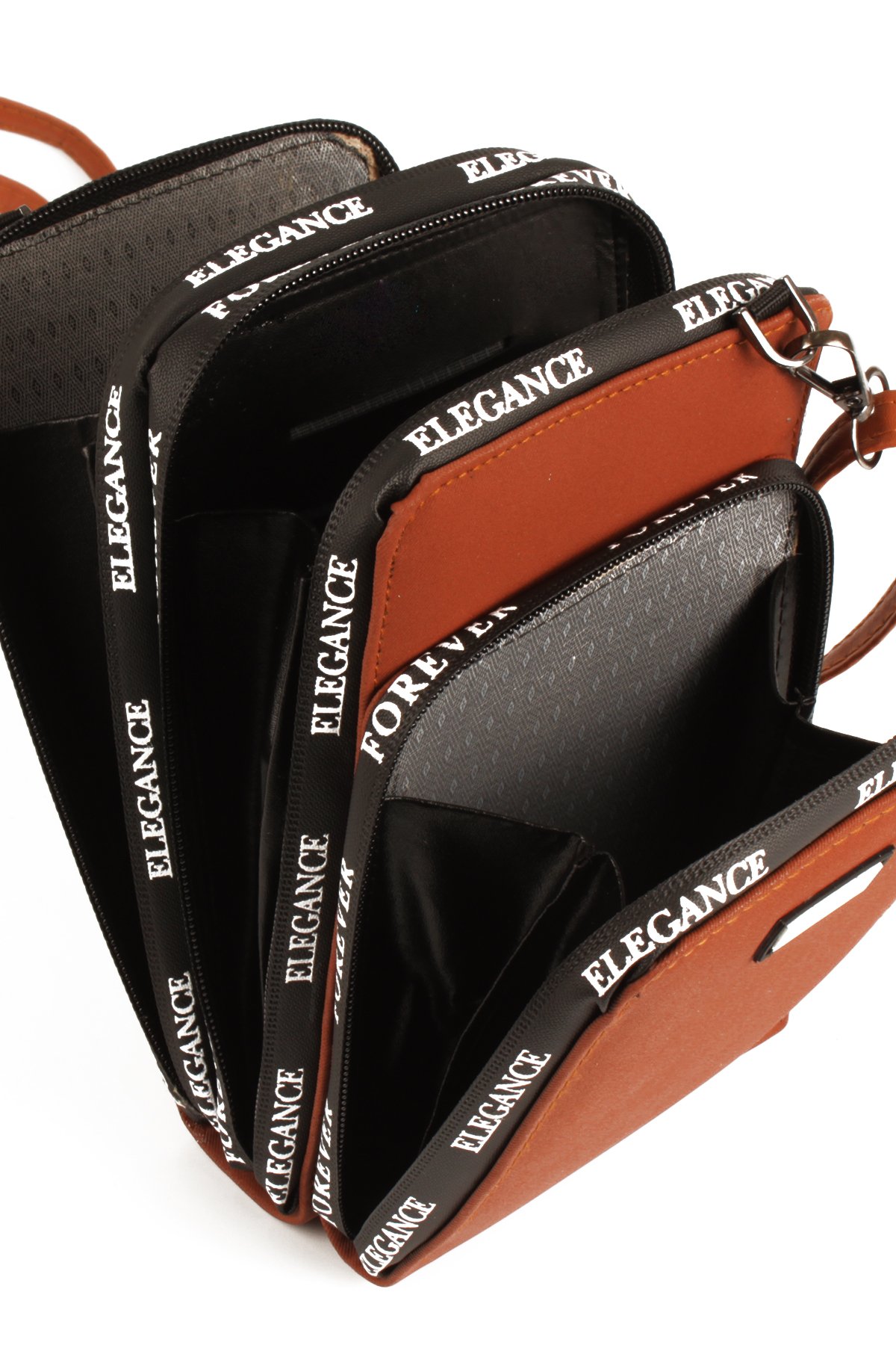 LWE10770-SyhTalhaLuwwe Bag'sKadın Üç Bölmeli Kartlıklı Telefon Bölmeli Destekli Kasa Yazı Detaylı Omuz Çantası (10770)