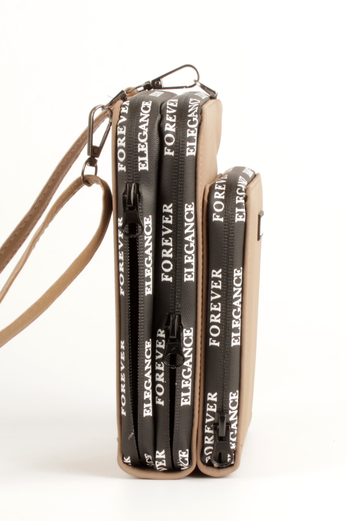 LWE10770-SyhTalhaLuwwe Bag'sKadın Üç Bölmeli Kartlıklı Telefon Bölmeli Destekli Kasa Yazı Detaylı Omuz Çantası (10770)