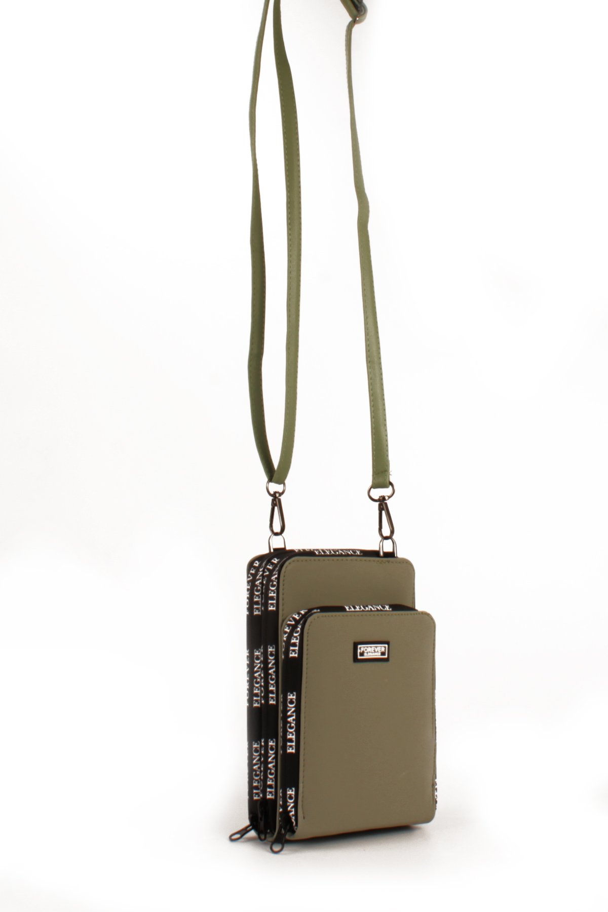 LWE10770-SyhTalhaLuwwe Bag'sKadın Üç Bölmeli Kartlıklı Telefon Bölmeli Destekli Kasa Yazı Detaylı Omuz Çantası (10770)