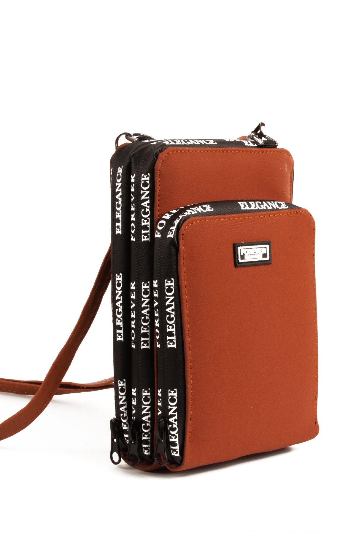 LWE10770-SyhTalhaLuwwe Bag'sKadın Üç Bölmeli Kartlıklı Telefon Bölmeli Destekli Kasa Yazı Detaylı Omuz Çantası (10770)