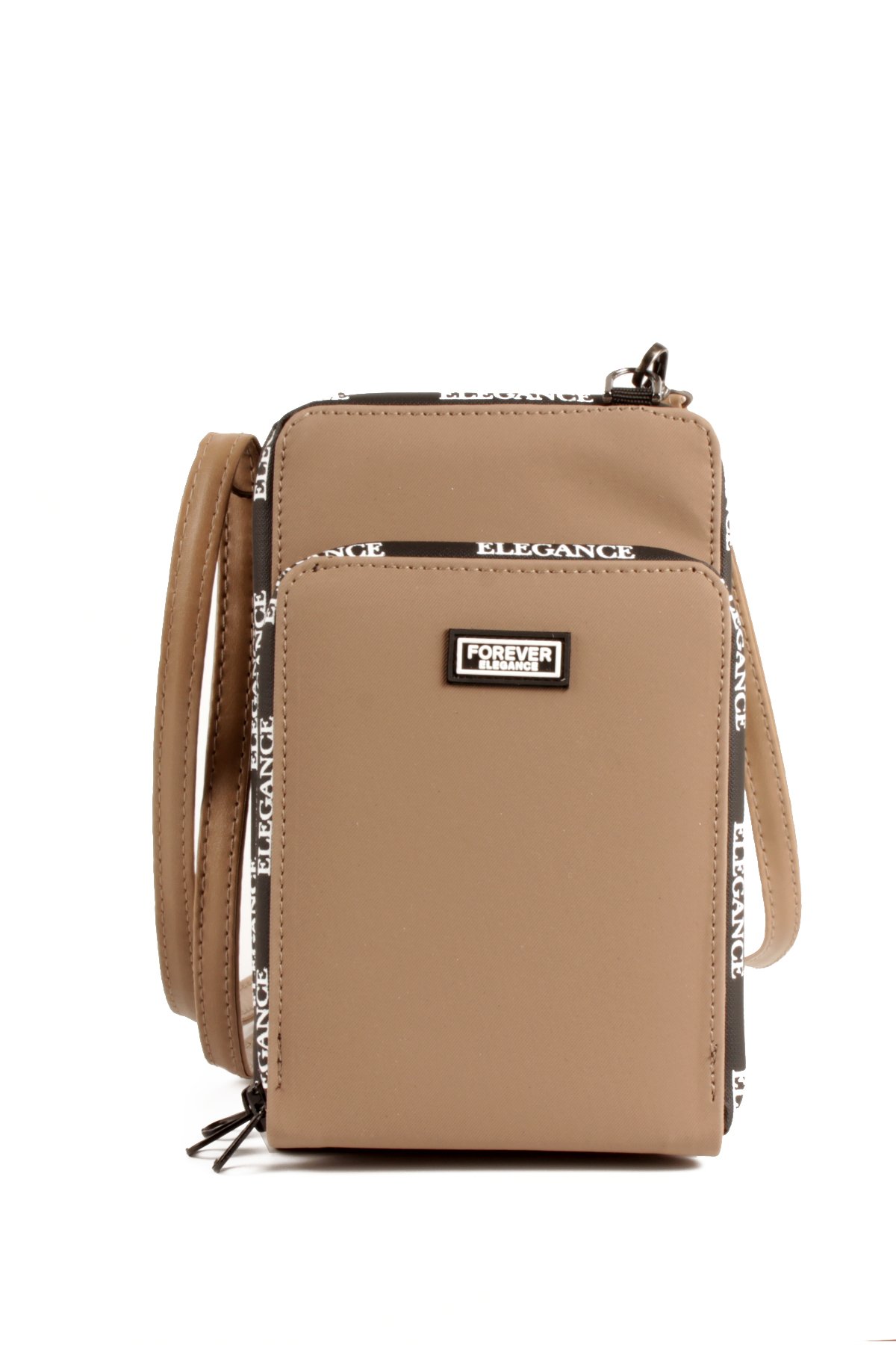 LWE10770-SyhTalhaLuwwe Bag'sKadın Üç Bölmeli Kartlıklı Telefon Bölmeli Destekli Kasa Yazı Detaylı Omuz Çantası (10770)