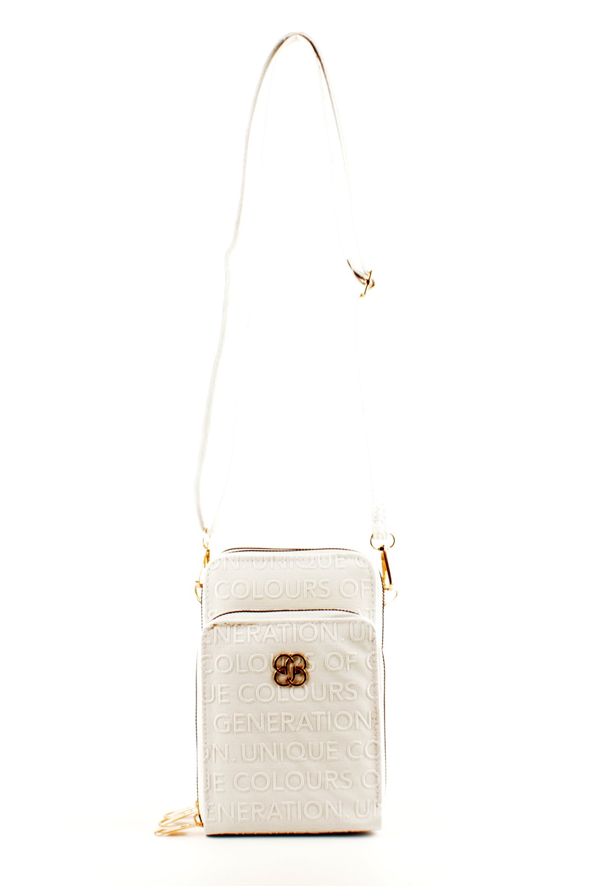 LWE1761-SyhVarLuwwe Bag'sKadın Üç Bölmeli Kartlıklı Telefon Bölmeli Cüzdan Tarz Yazı Detaylı Omuz Çantası (1761)