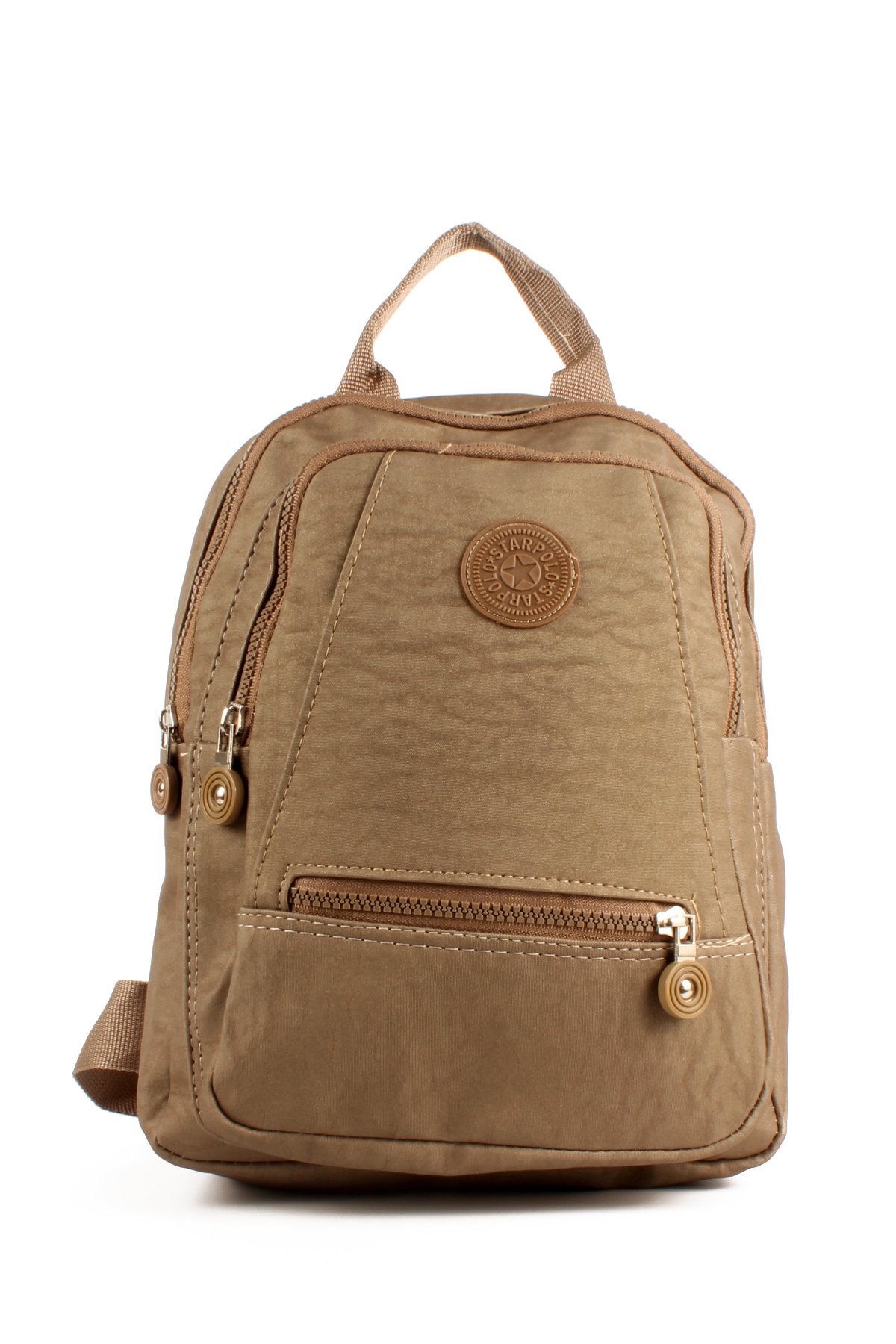 LWE10715-SyhTalhaLuwwe Bag'sKadın Üç Bölmeli Kolon Askılı Krinkıl Kumaş Sırt Çantası (10715)