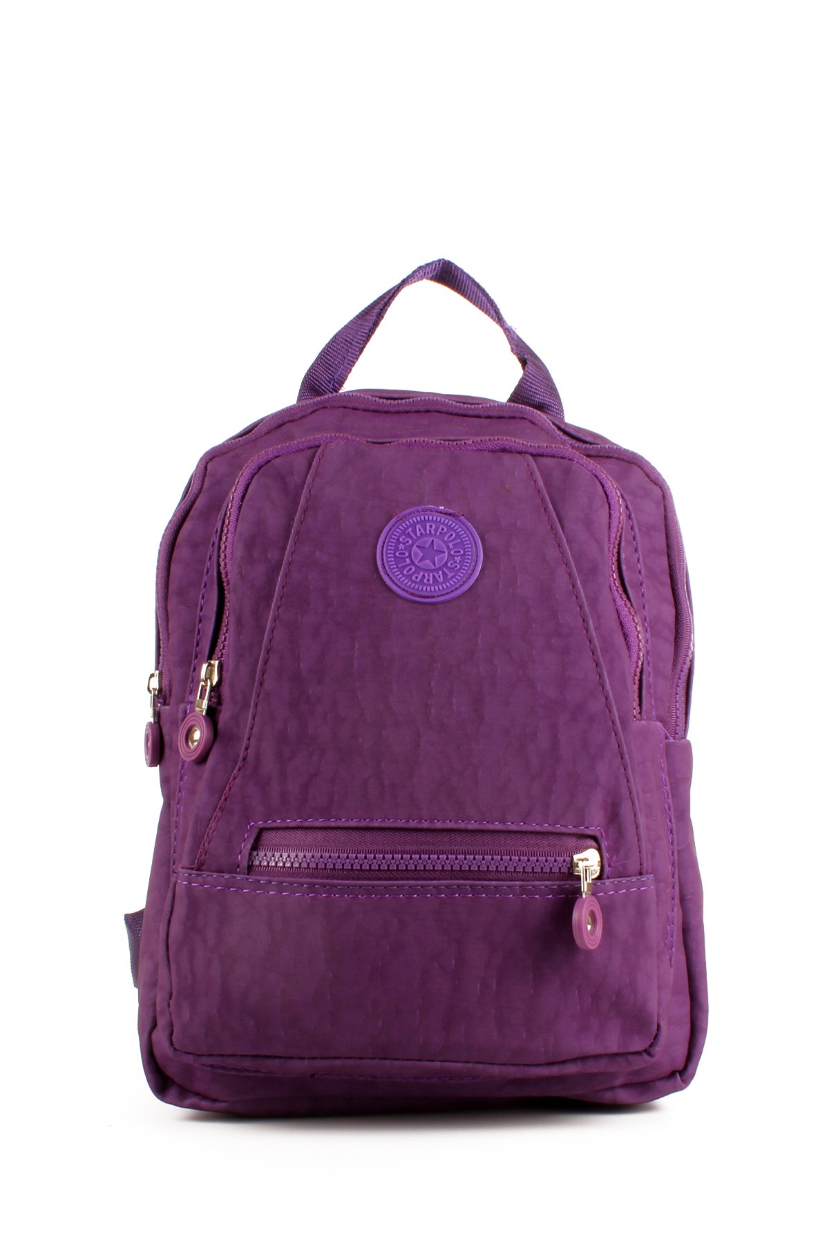 LWE10715-SyhTalhaLuwwe Bag'sKadın Üç Bölmeli Kolon Askılı Krinkıl Kumaş Sırt Çantası (10715)