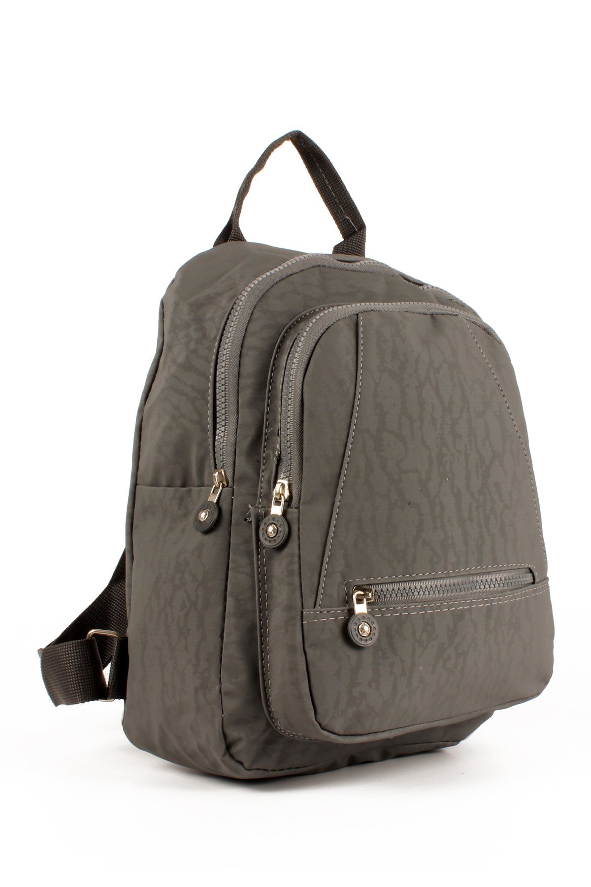 LWE10715-SyhTalhaLuwwe Bag'sKadın Üç Bölmeli Kolon Askılı Krinkıl Kumaş Sırt Çantası (10715)