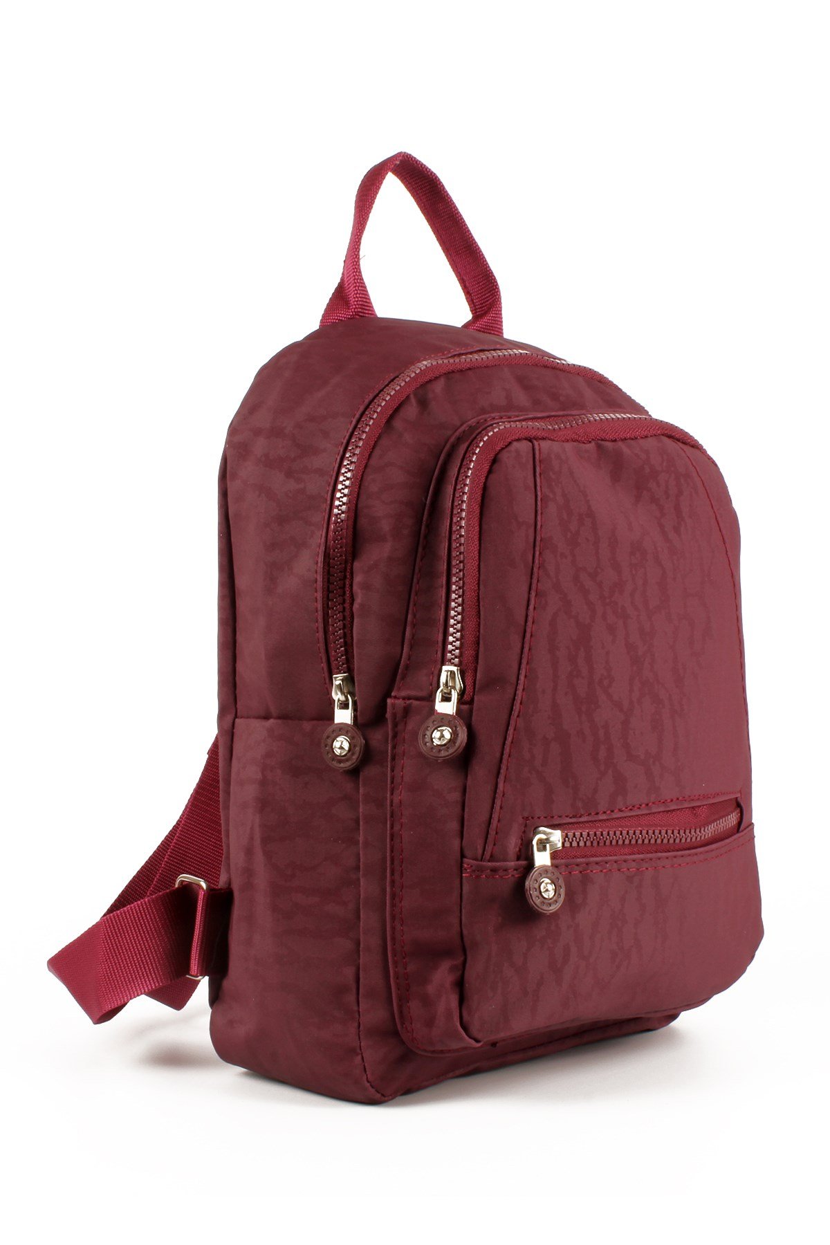 LWE10715-SyhTalhaLuwwe Bag'sKadın Üç Bölmeli Kolon Askılı Krinkıl Kumaş Sırt Çantası (10715)