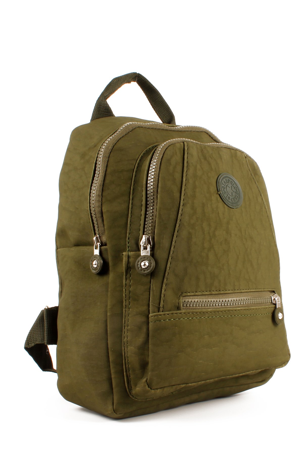 LWE10715-SyhTalhaLuwwe Bag'sKadın Üç Bölmeli Kolon Askılı Krinkıl Kumaş Sırt Çantası (10715)