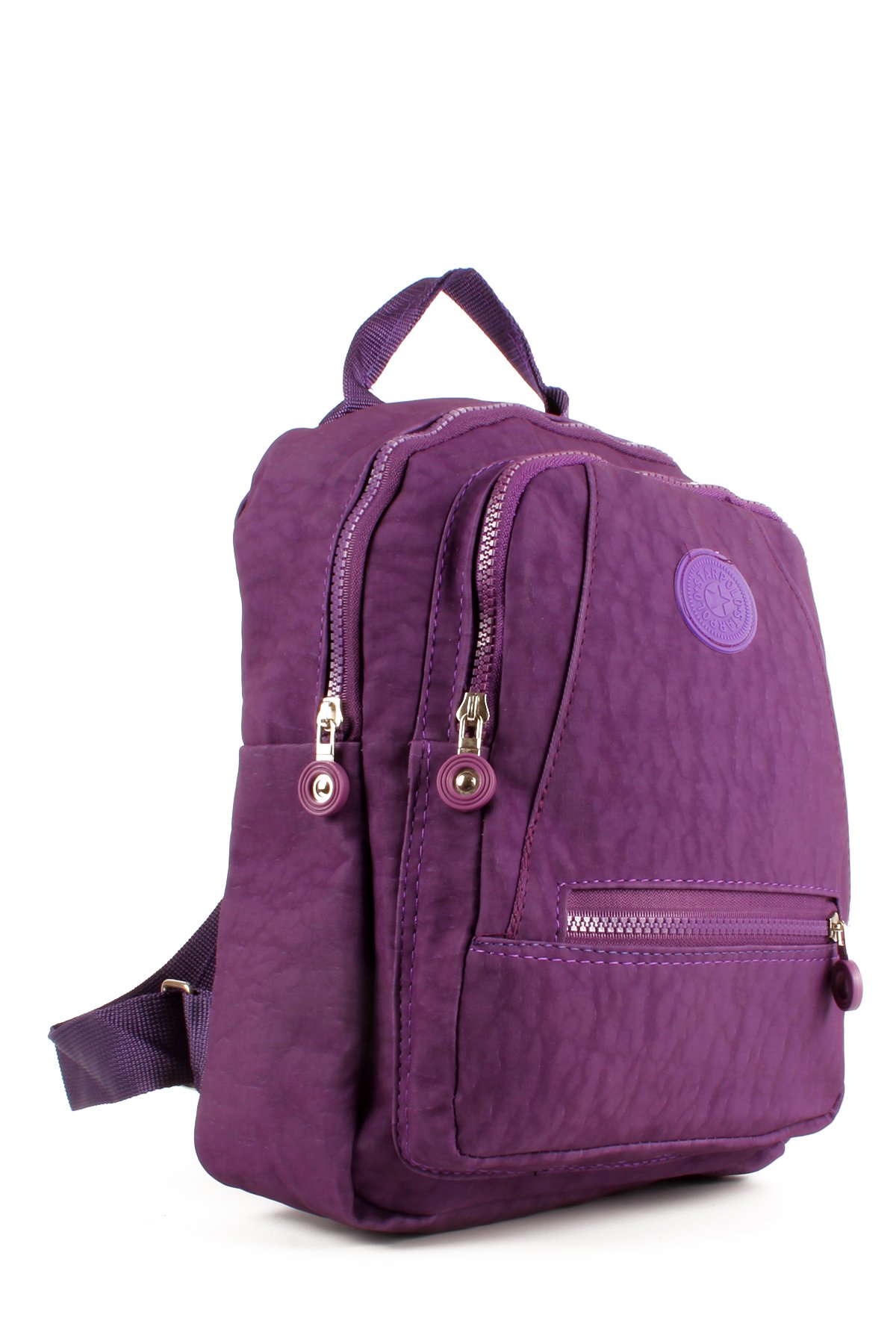 LWE10715-SyhTalhaLuwwe Bag'sKadın Üç Bölmeli Kolon Askılı Krinkıl Kumaş Sırt Çantası (10715)