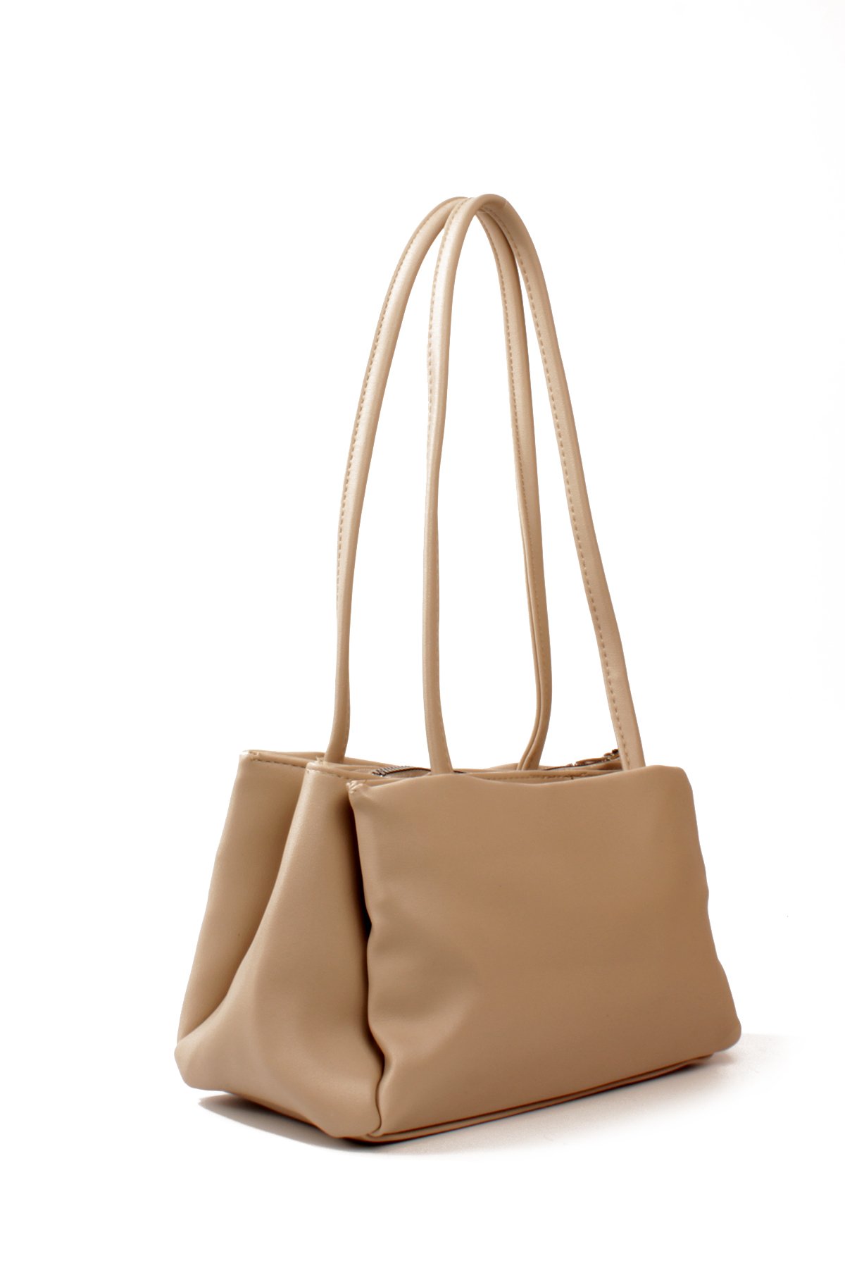 LWE1834-SyhMaviLuwwe Bag'sKadın Üç Bölmeli Saten İç Astar Sabit Askılı Kararmaz Aksesuar Baget Tarz El ve Omuz Çantası (1834)