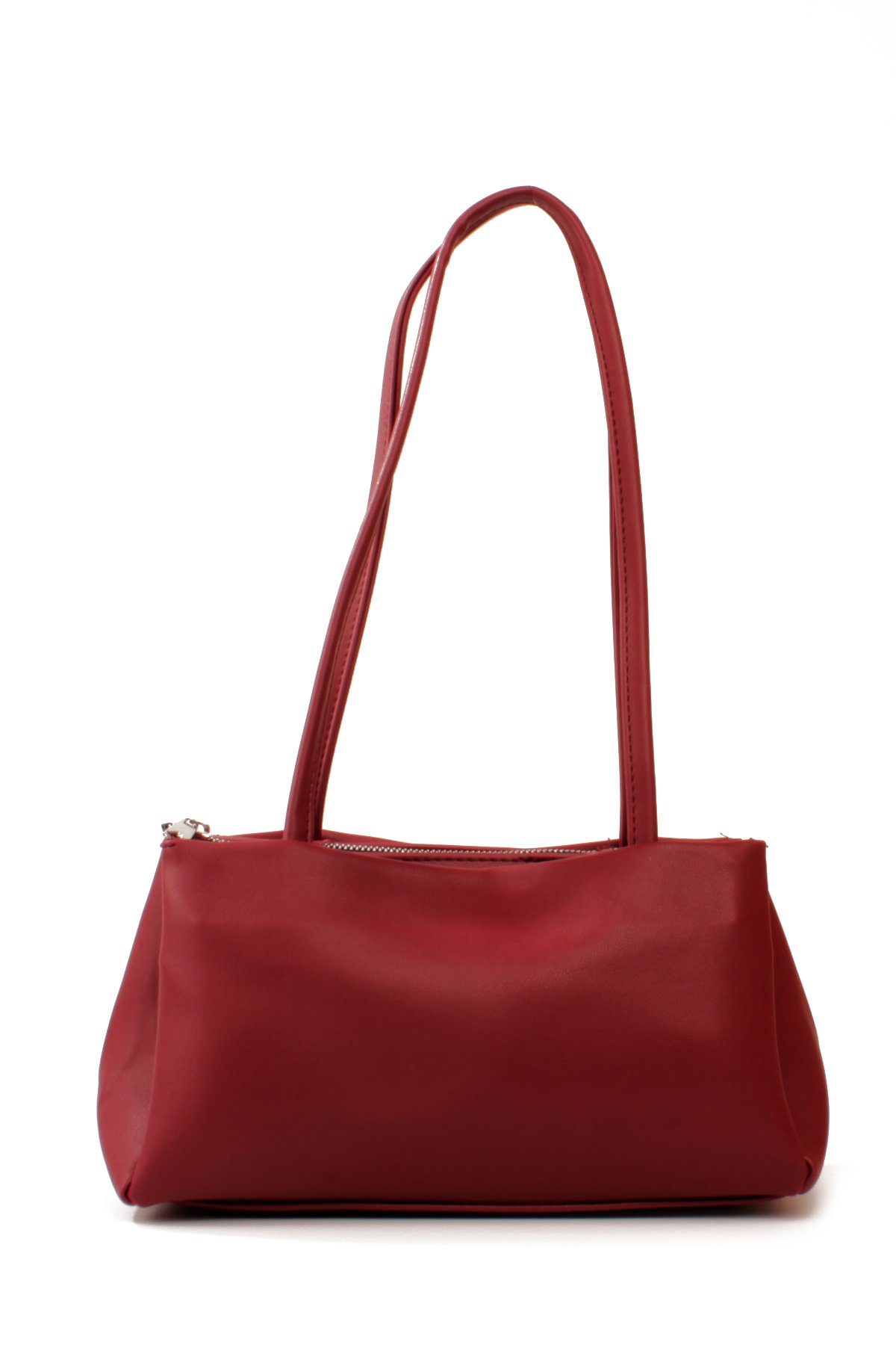 LWE1834-SyhMaviLuwwe Bag'sKadın Üç Bölmeli Saten İç Astar Sabit Askılı Kararmaz Aksesuar Baget Tarz El ve Omuz Çantası (1834)