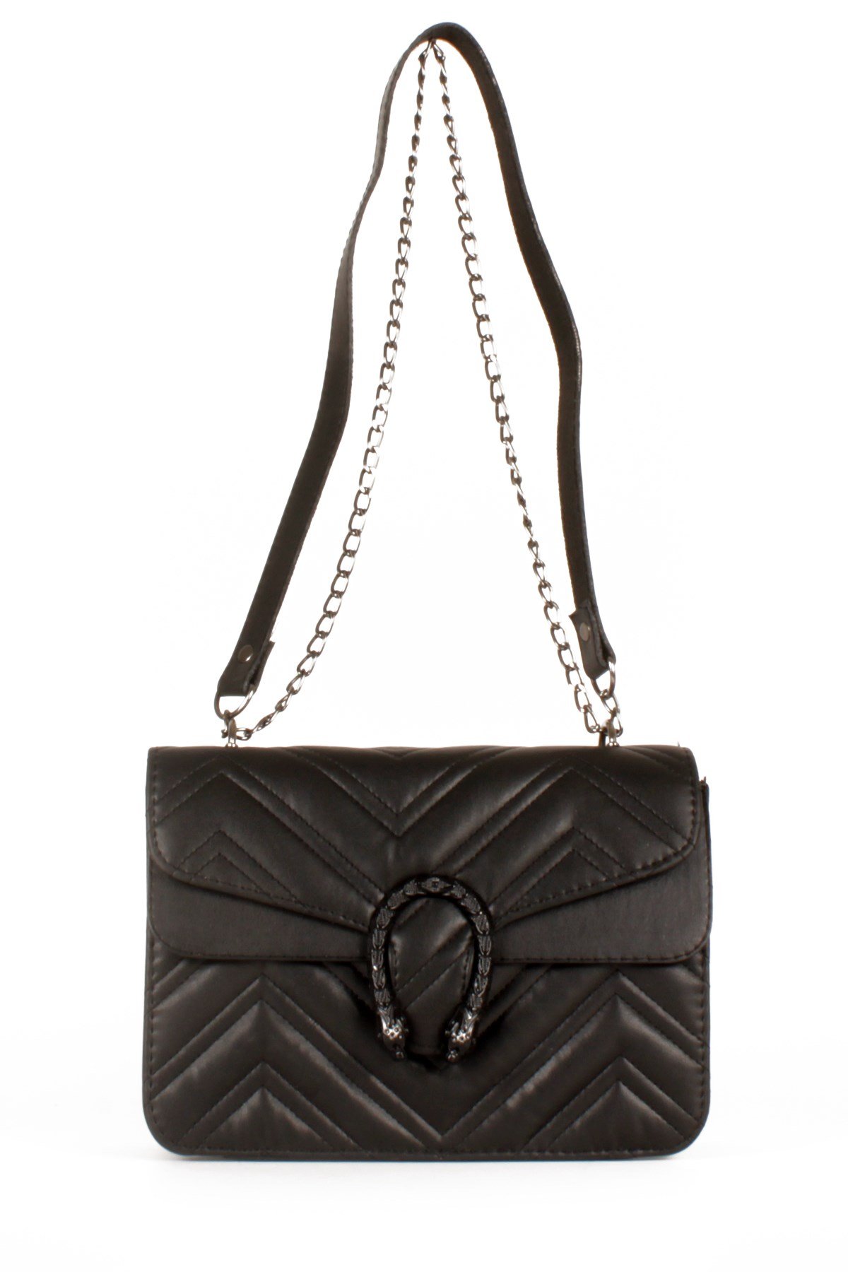 LWE10471-SMusabLuwwe Bag'sKadın Üç Bölmeli Zincir Askılı Omuz Çantası (10471)