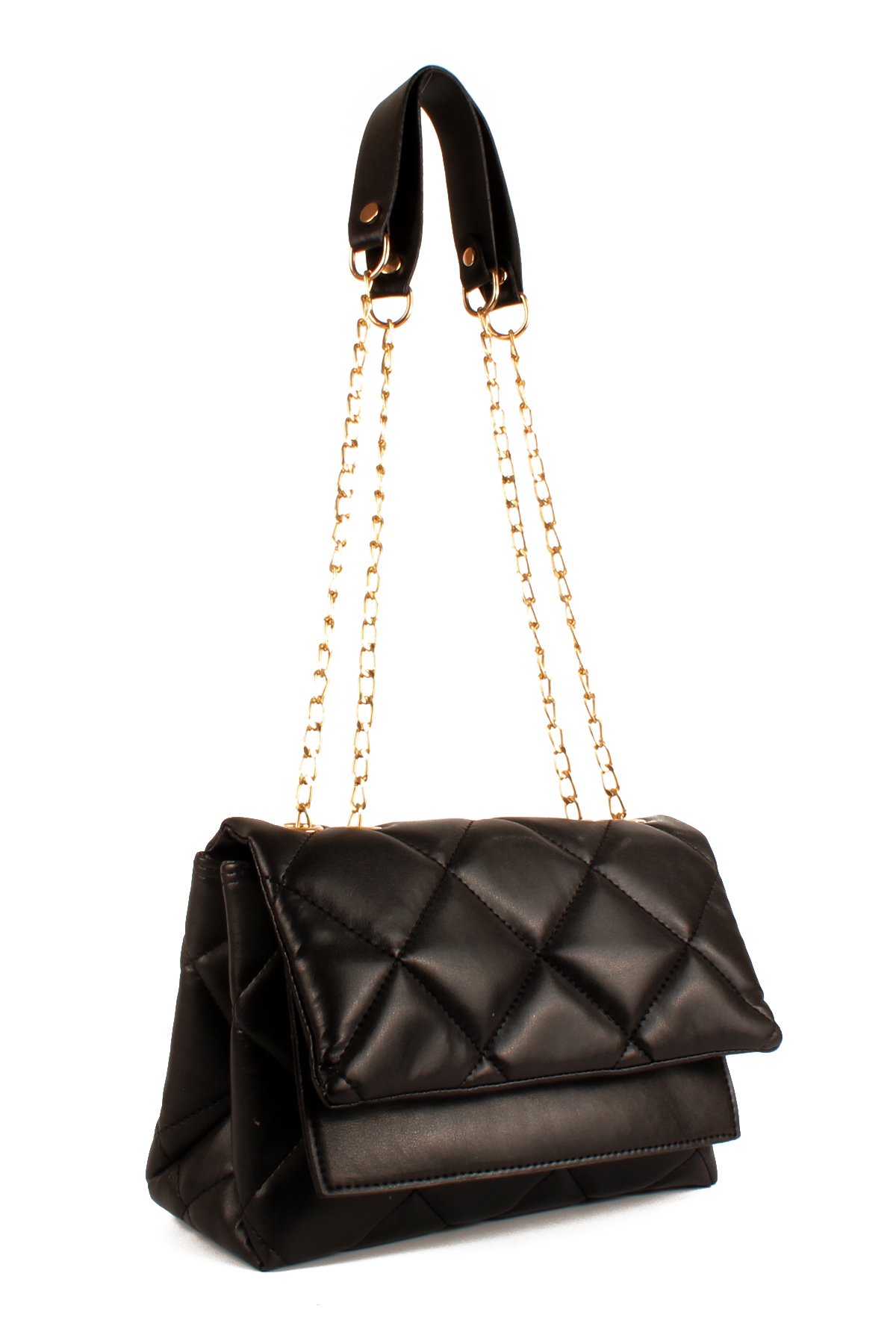 LWE1701-SyhTalhaLuwwe Bag'sKadın Üç Bölmeli Zincir Deri Askılı Kapitoneli Omuz Çantası (1701)