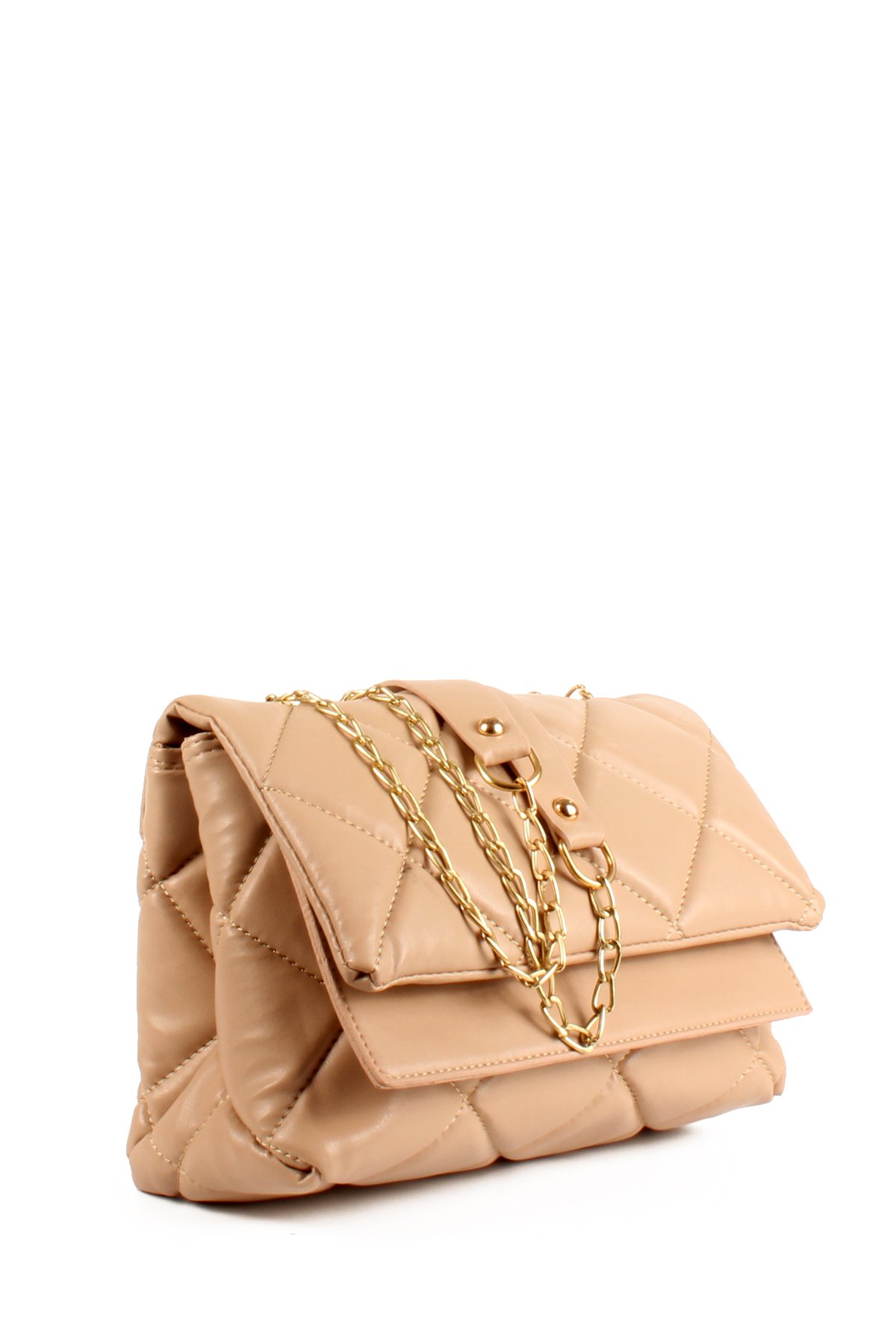 LWE1701-SyhTalhaLuwwe Bag'sKadın Üç Bölmeli Zincir Deri Askılı Kapitoneli Omuz Çantası (1701)