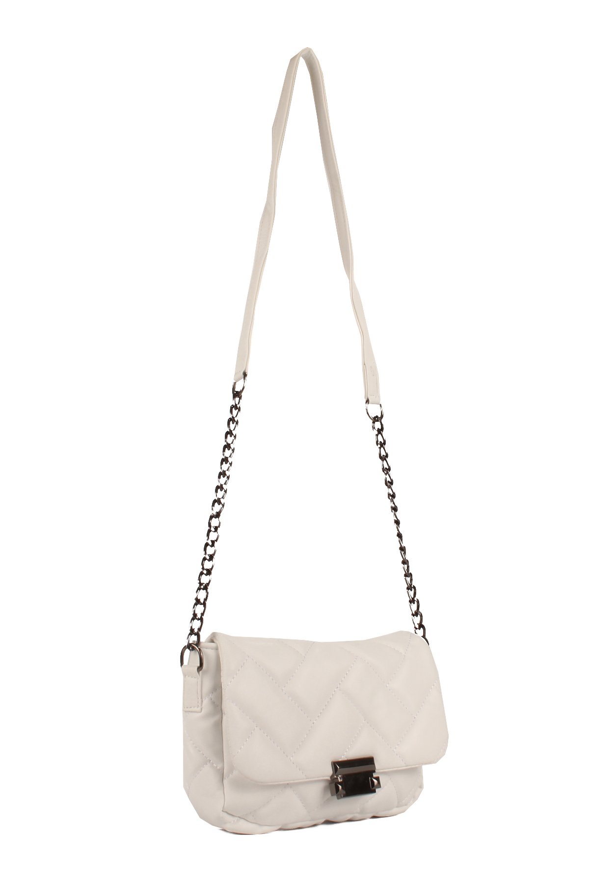 LWE10671-ByzTalhaLuwwe Bag'sKadın Yarı Zincir Askılı Kapaklı Kapitoneli Yumuşak Doku Omuz Çantası (10671)