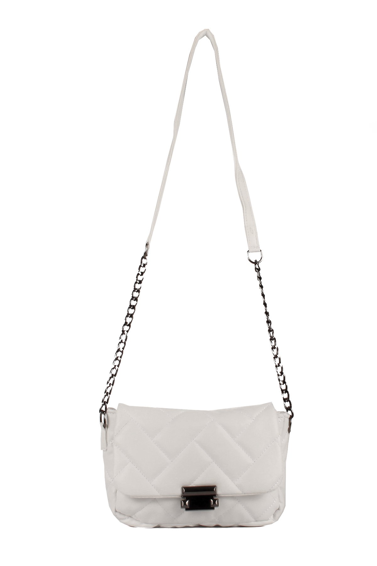 LWE10671-ByzTalhaLuwwe Bag'sKadın Yarı Zincir Askılı Kapaklı Kapitoneli Yumuşak Doku Omuz Çantası (10671)