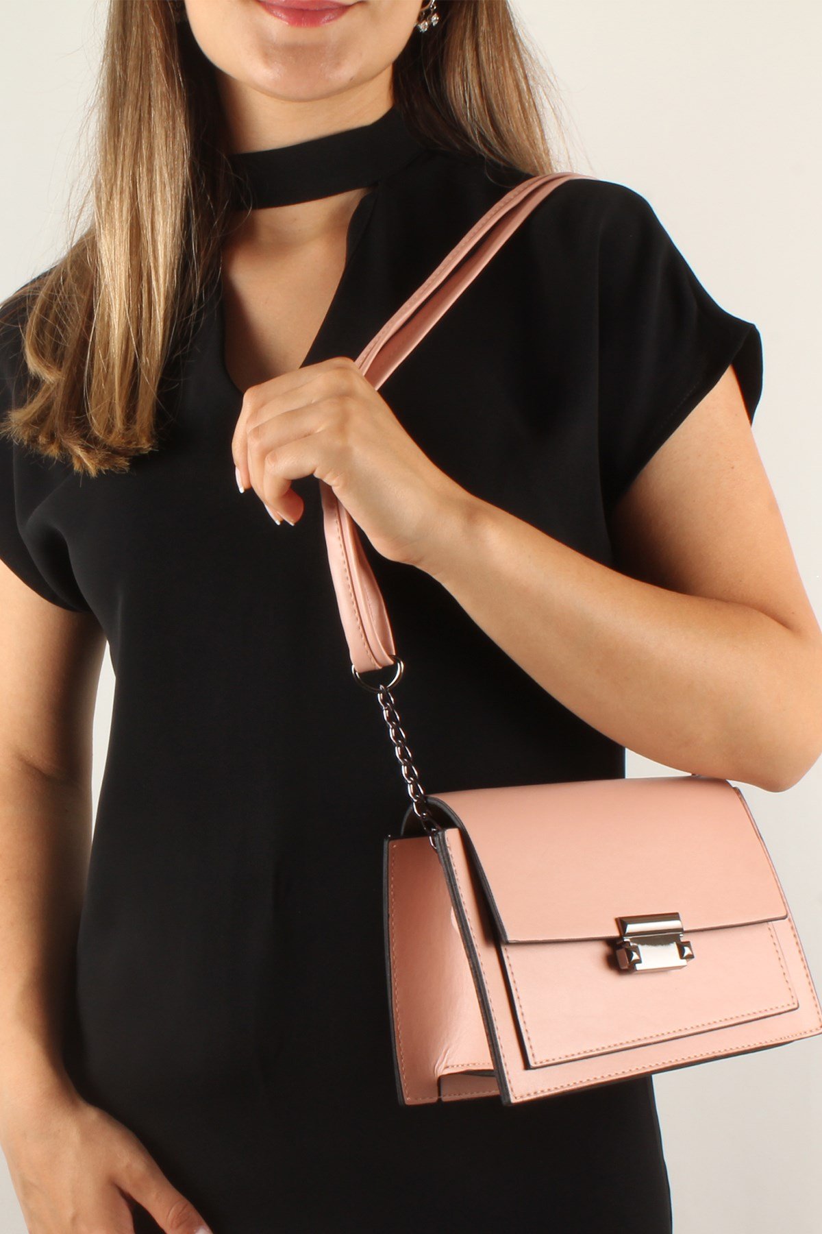 LWE20375-SLuwweLuwwe Bag'sKadın Yarı Zincir Askılı Midi Omuz Çantası (20375)