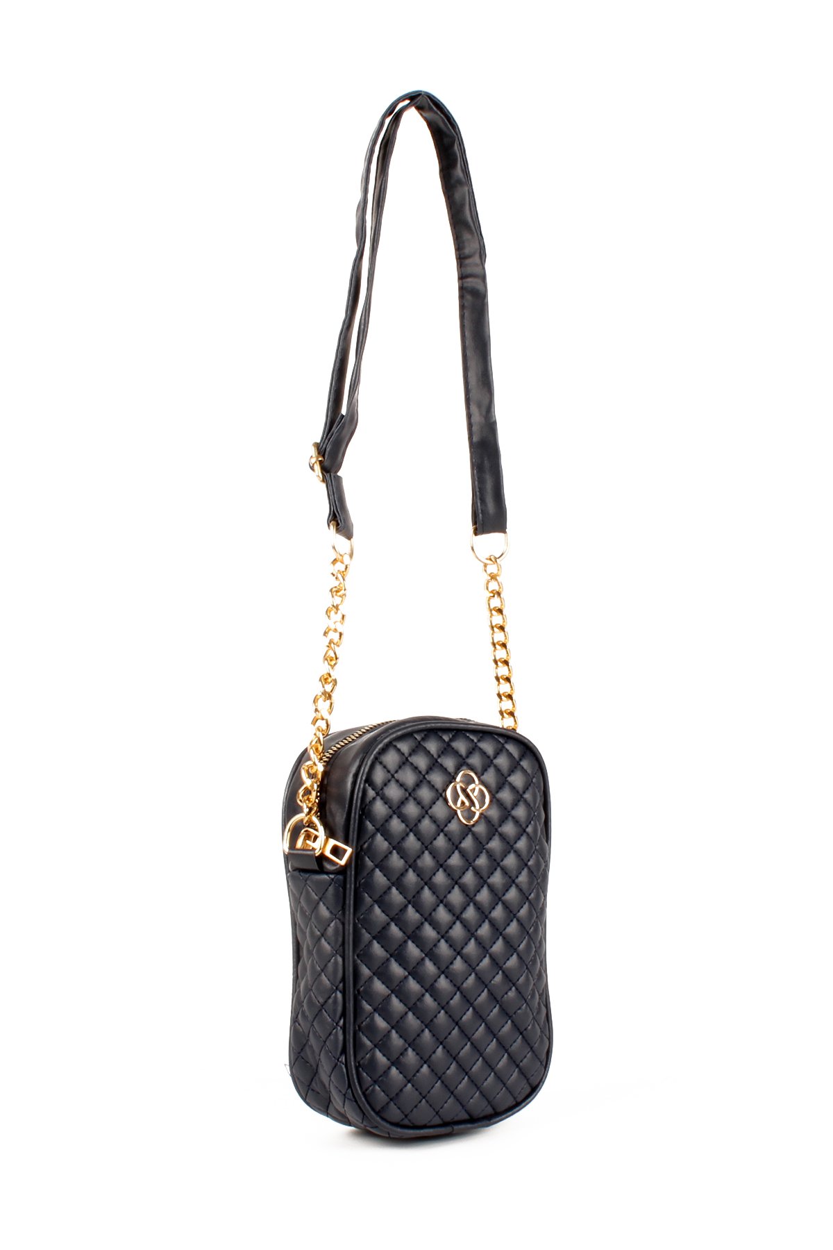 LWE20738-SyhTalhaLuwwe Bag'sKadın Yarı Zincir Askılı Nakışlı Yonca Detaylı Telefonluk & Omuz Çantası (20738)