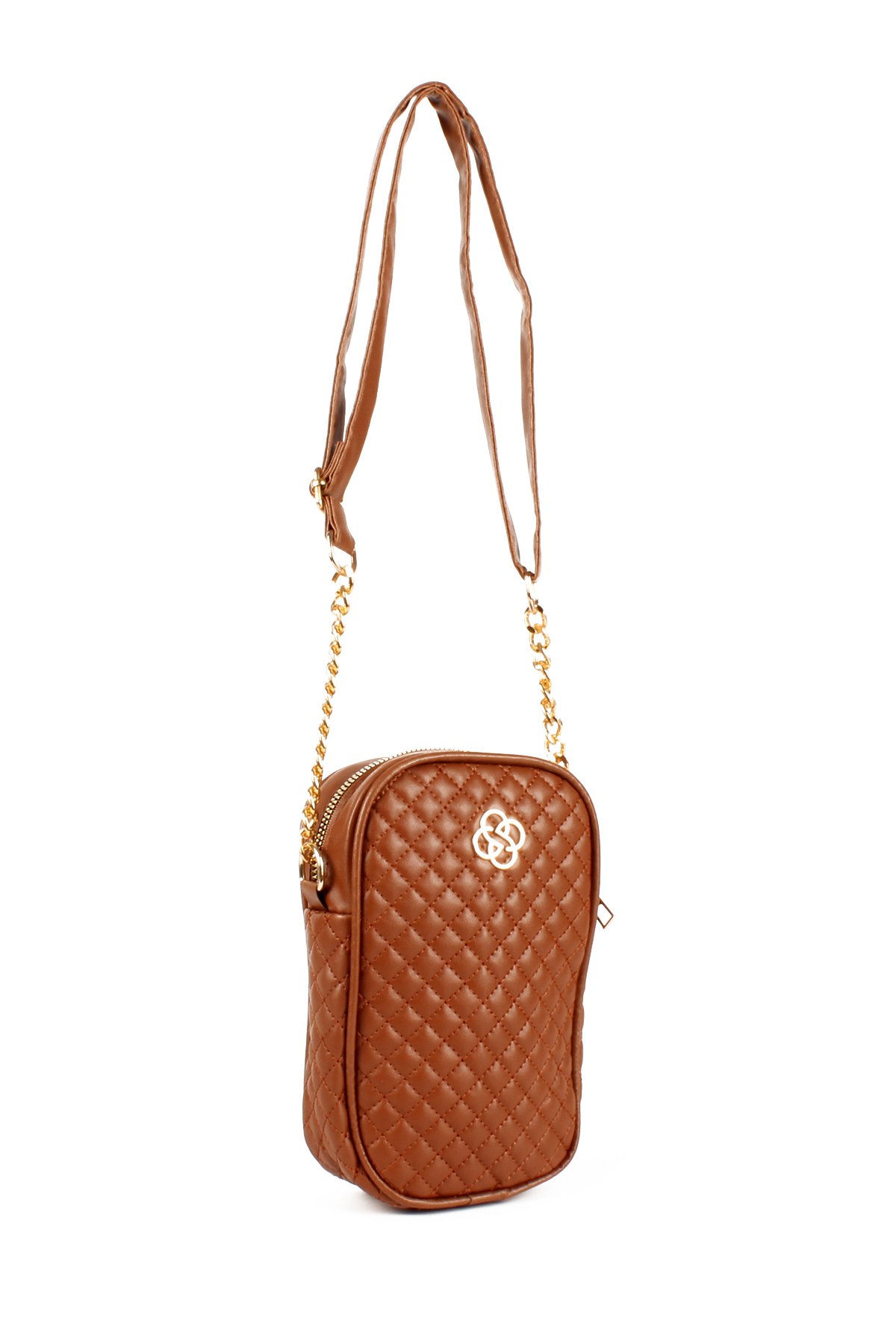 LWE20738-SyhTalhaLuwwe Bag'sKadın Yarı Zincir Askılı Nakışlı Yonca Detaylı Telefonluk & Omuz Çantası (20738)